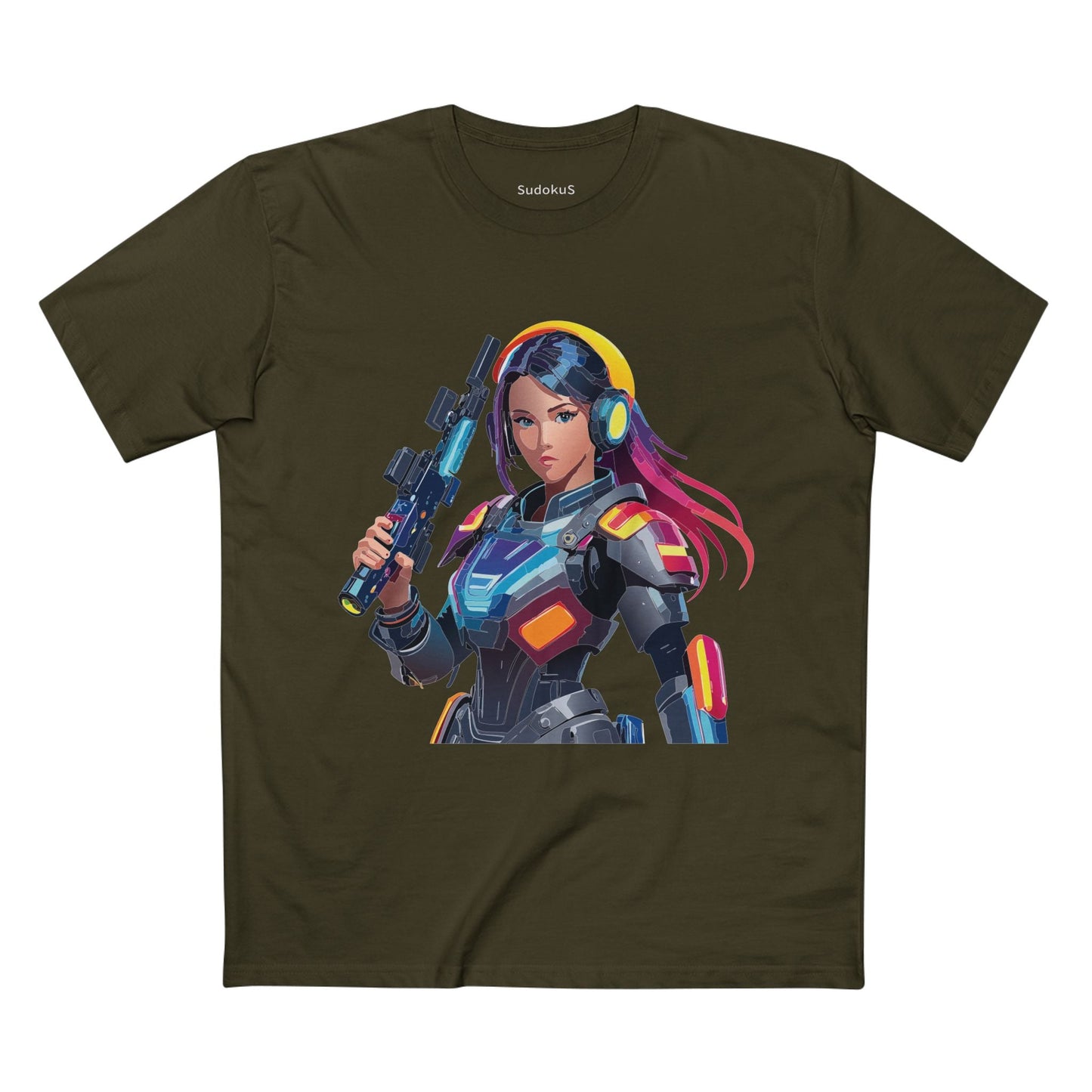 Army-woman Graphic Unisex 100 Cotton Staple Tee 20
