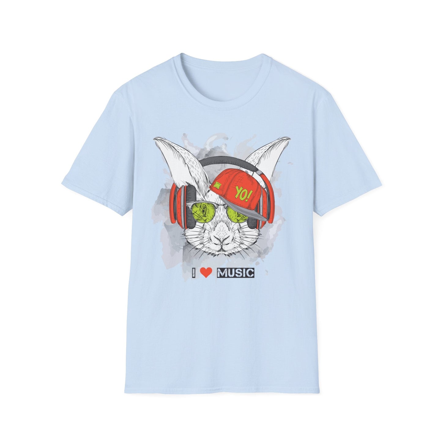 Unisex Music Animals Shirt With Headphones Softstyle Short Sleeve Tee Gildan 64000