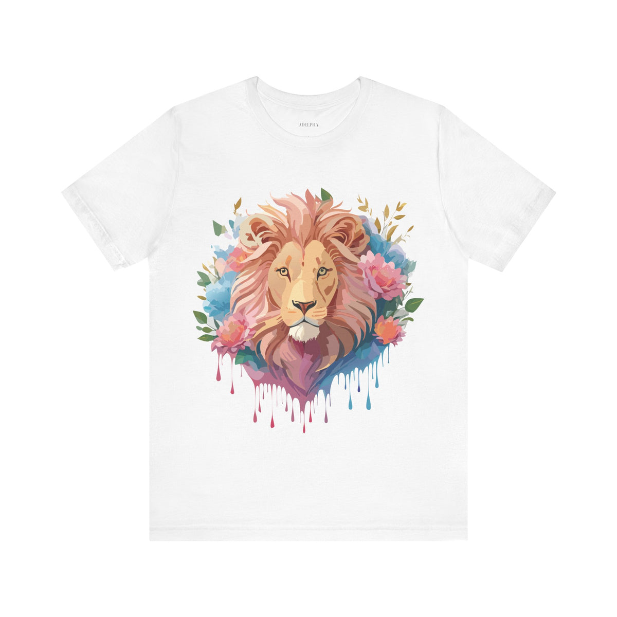 Lion Graphic Unisex Cotton Bella+Canvas Tee with Art Animal Design e43