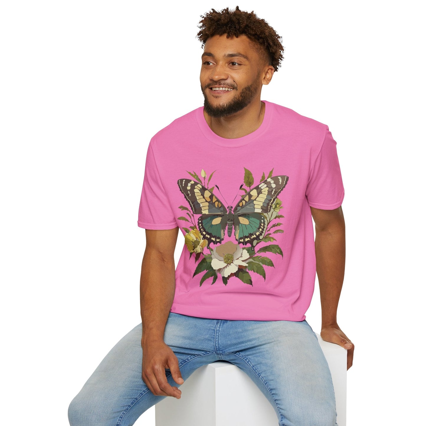 Butterfly Shirt Unisex Monarch Butterfly Tee Gildan Softstyle 64000 100 Percent Ring Spun Cotton