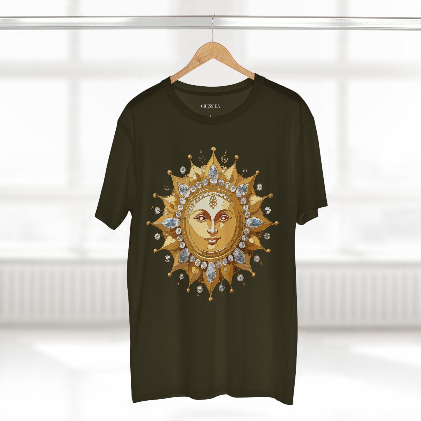 Gold Sun Graphic Unisex 100 Cotton T-Shirt with Golden Art Design 7