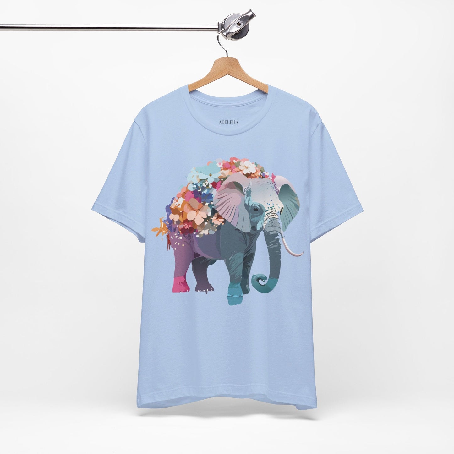 Adelpha Elephant Graphic Tee Unisex Short Sleeve Vintage Inspired Art Design Collection