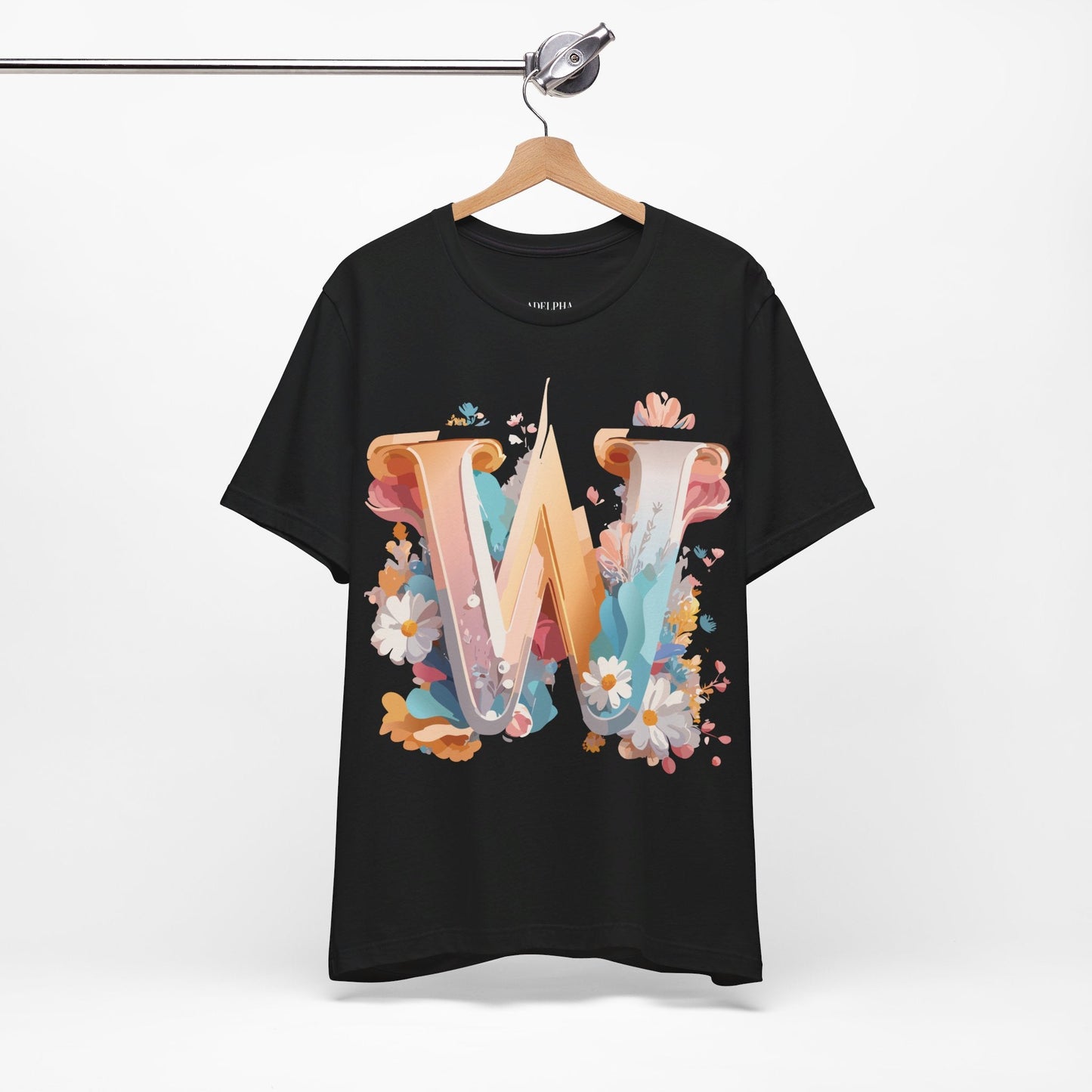 Letter W Shirt Unisex Graphic Tee By Adelpha Vintage Inspired Art Short Sleeve Collection