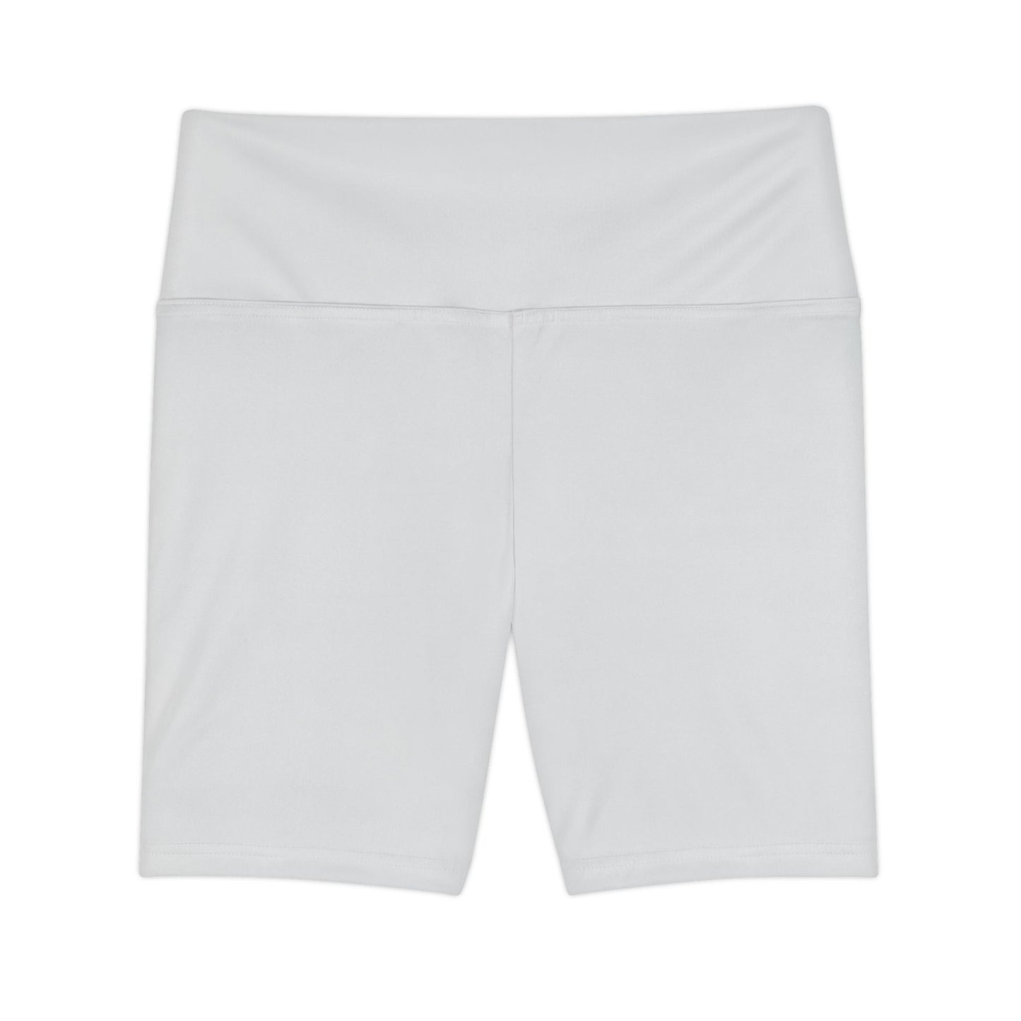 Alabaster White Women's High-Waist Workout Shorts — Breathable AOP Active Biker Shorts