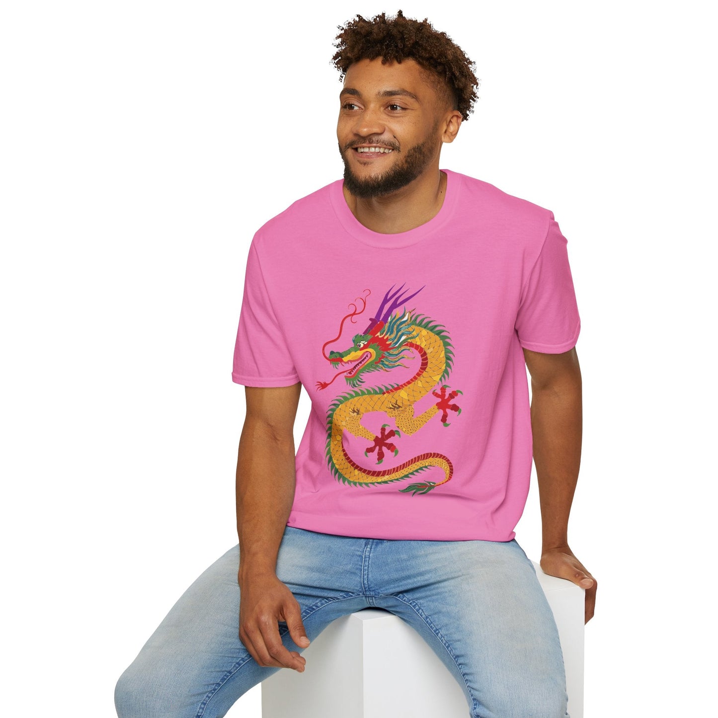 Dragon Graphic Unisex Cotton Softstyle Art Design Tee With Animals 24