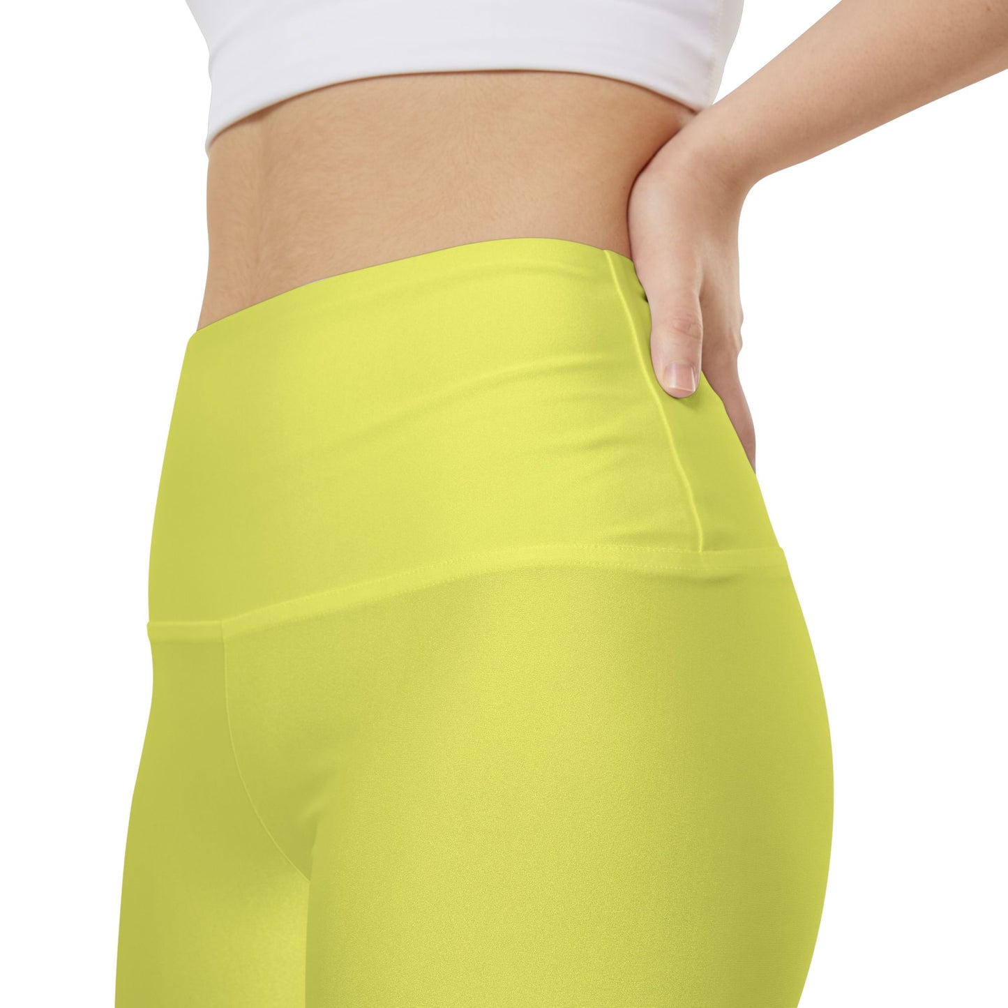 Lemon Workout Shorts — Bright Yellow High-Waist Active Biker Shorts