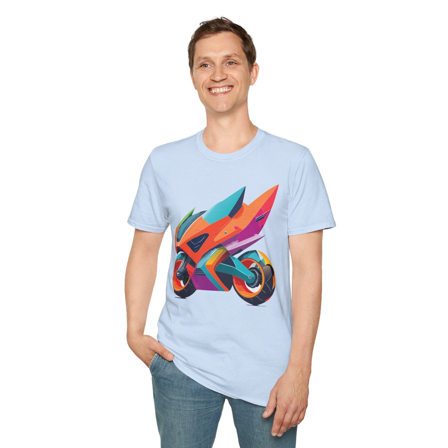 Unisex Bike T Shirt Moto Shirt Motorcycle MTB T Shirt 100 Percent Cotton Softstyle