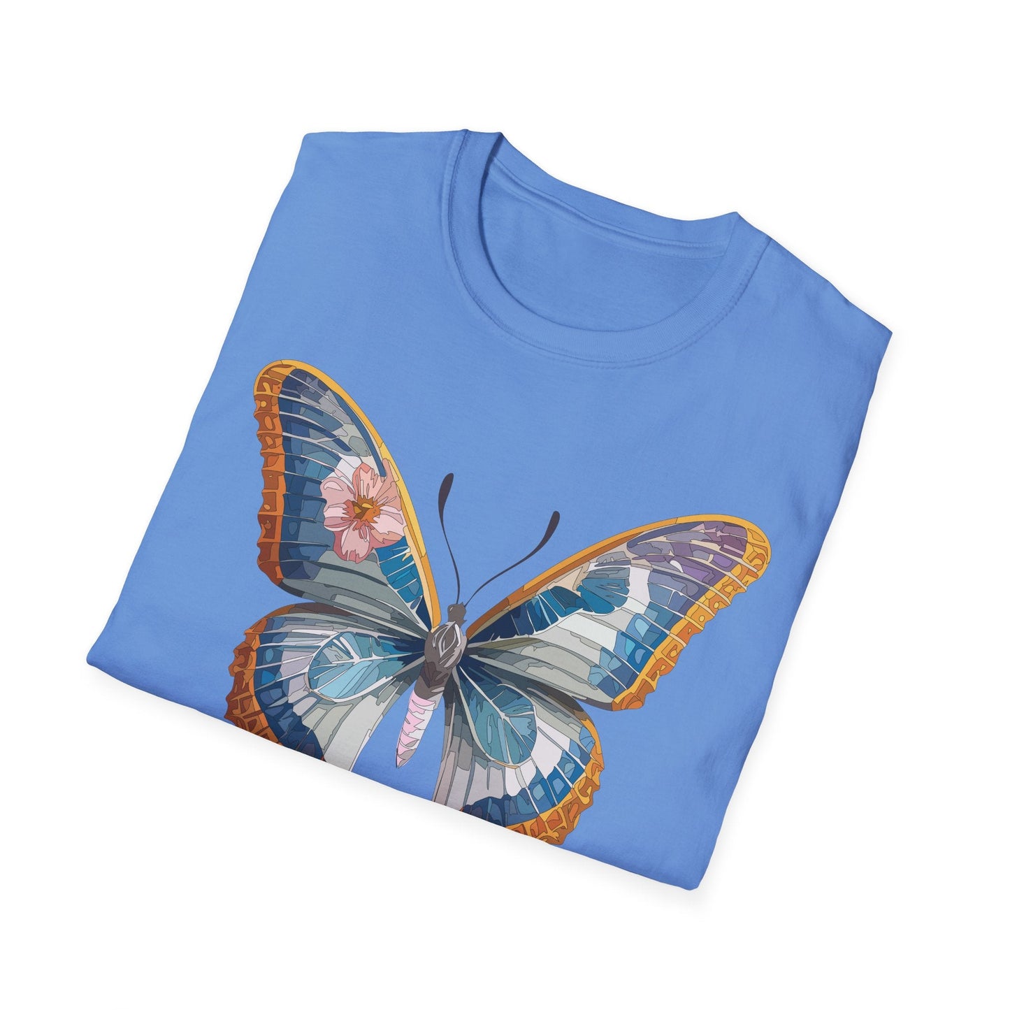 Unisex Butterfly Shirt Softstyle Tee 100 Percent Ring Spun Cotton Monarch Print Tee