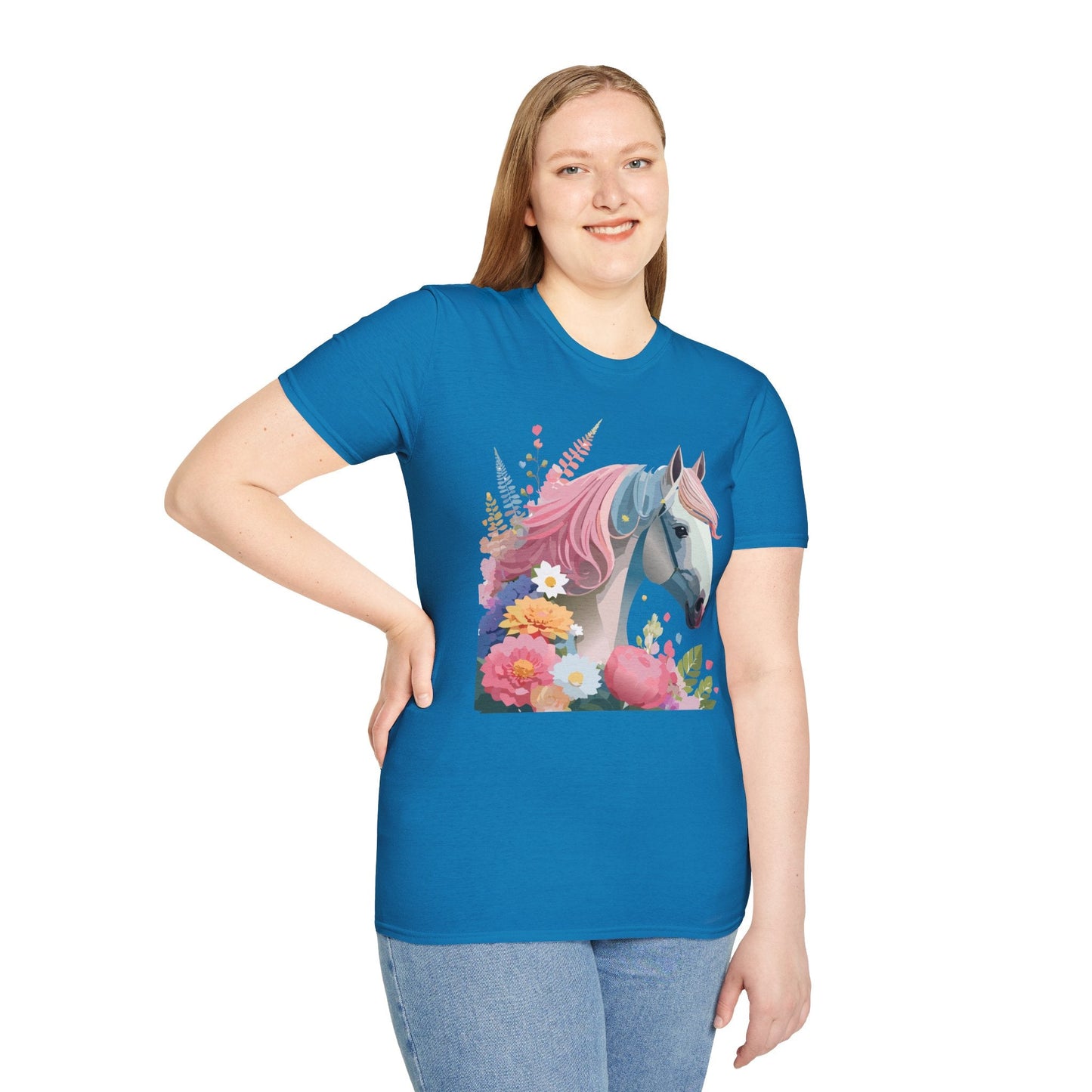 Horse Shirt Unisex Gildan Softstyle 64000 Cotton Tee With Animals