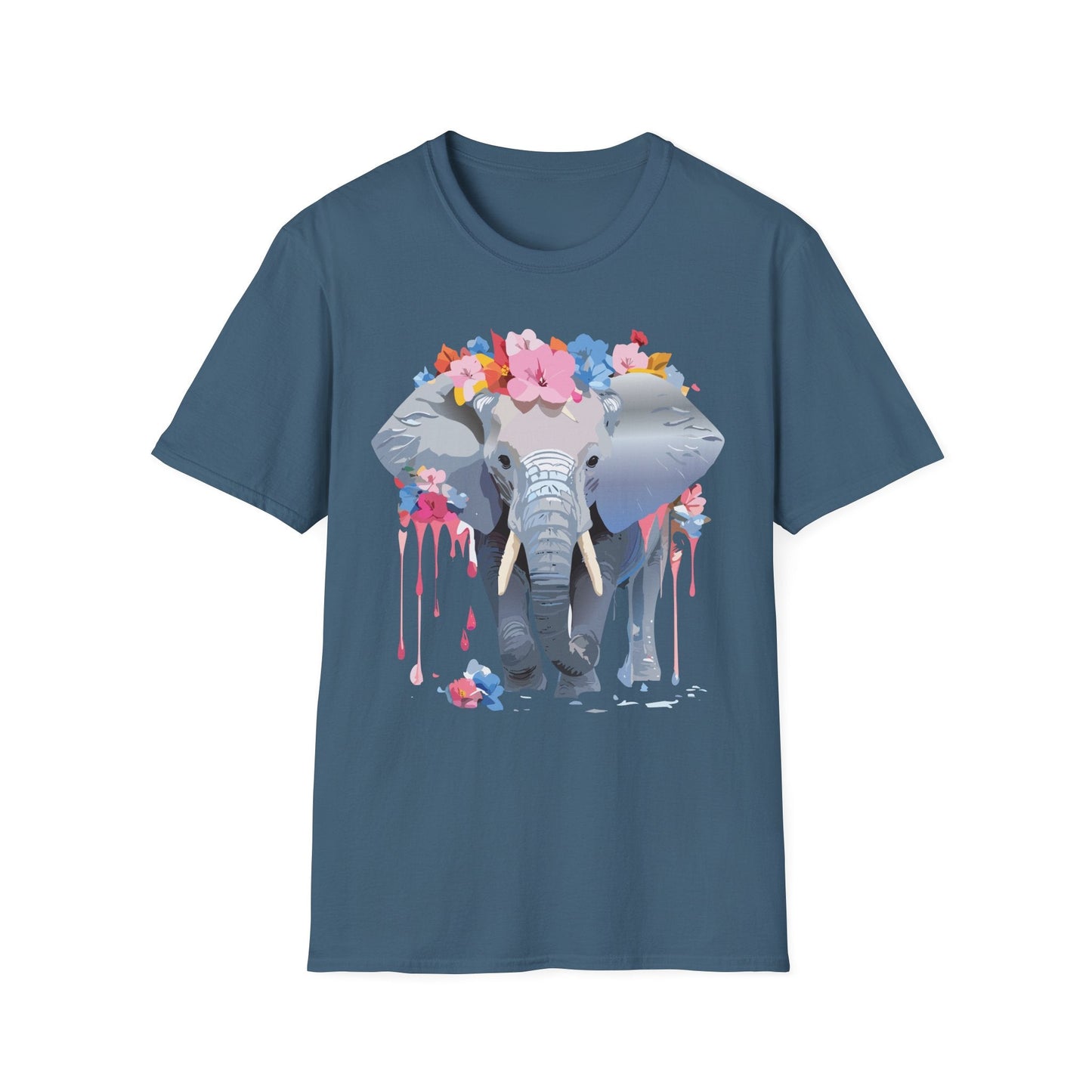 Elephant Graphic T Shirt Unisex Animals Tee Softstyle 64000 Gildan Comfort Breathable