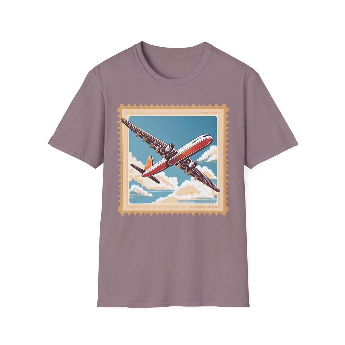 Vintage Airplane Stamp T-Shirt | Retro Travel Poster Tee