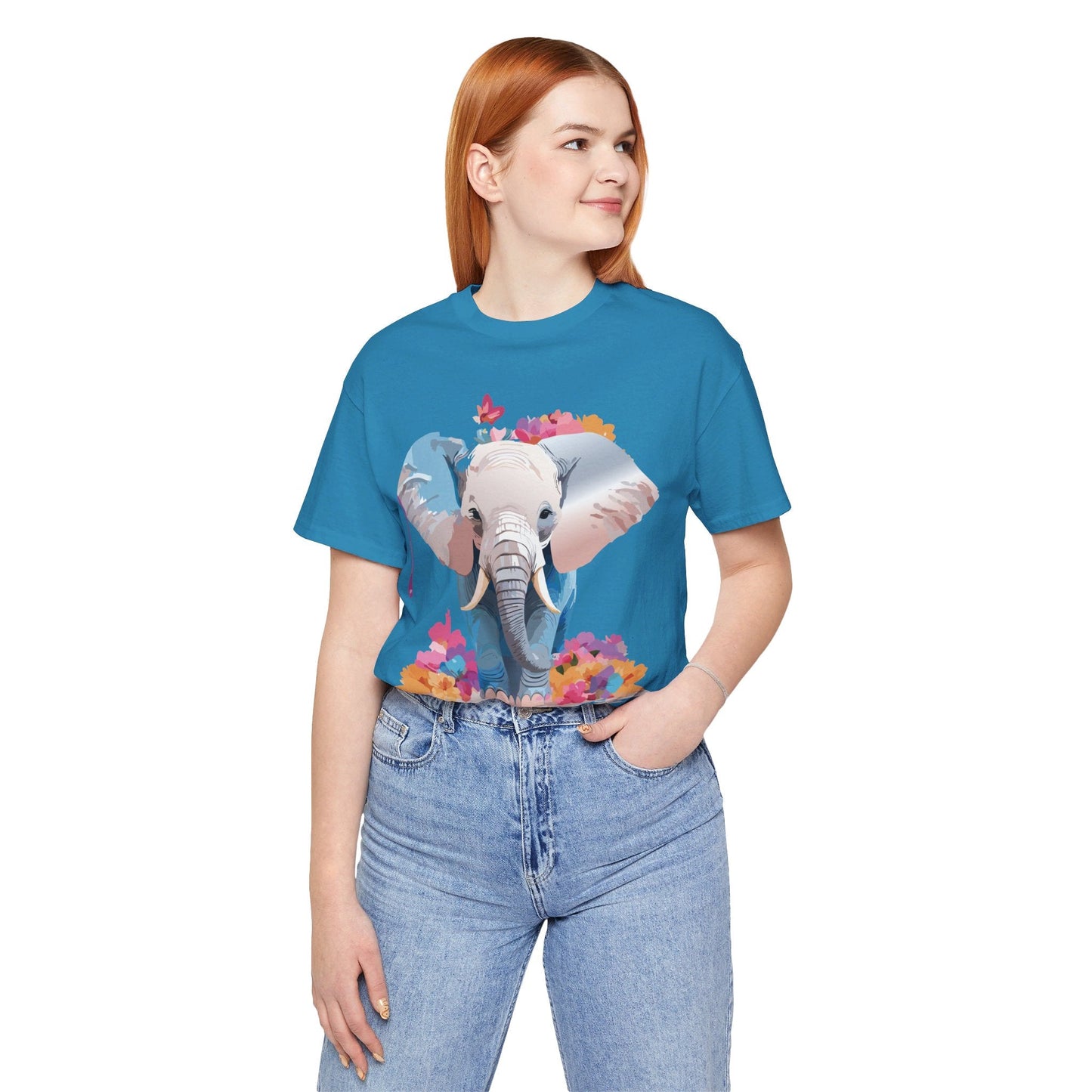 Elephant Graphic Unisex 100 Cotton Jersey Vintage Art Design Tee 4