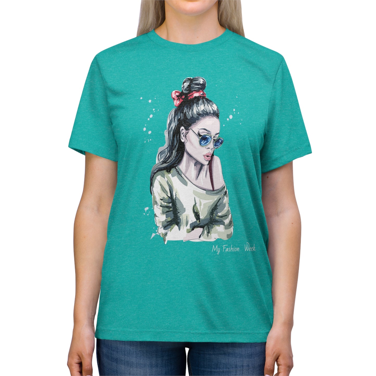 Tri-blend Tee Shirt with Art Design