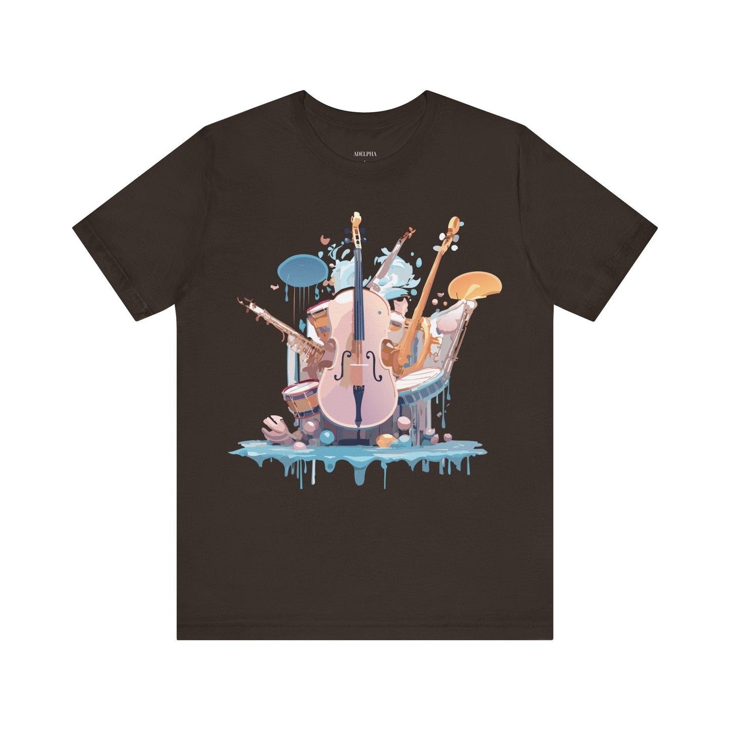 Music Graphic Unisex 100 Cotton Vintage Art with Musical Elements Tee 81