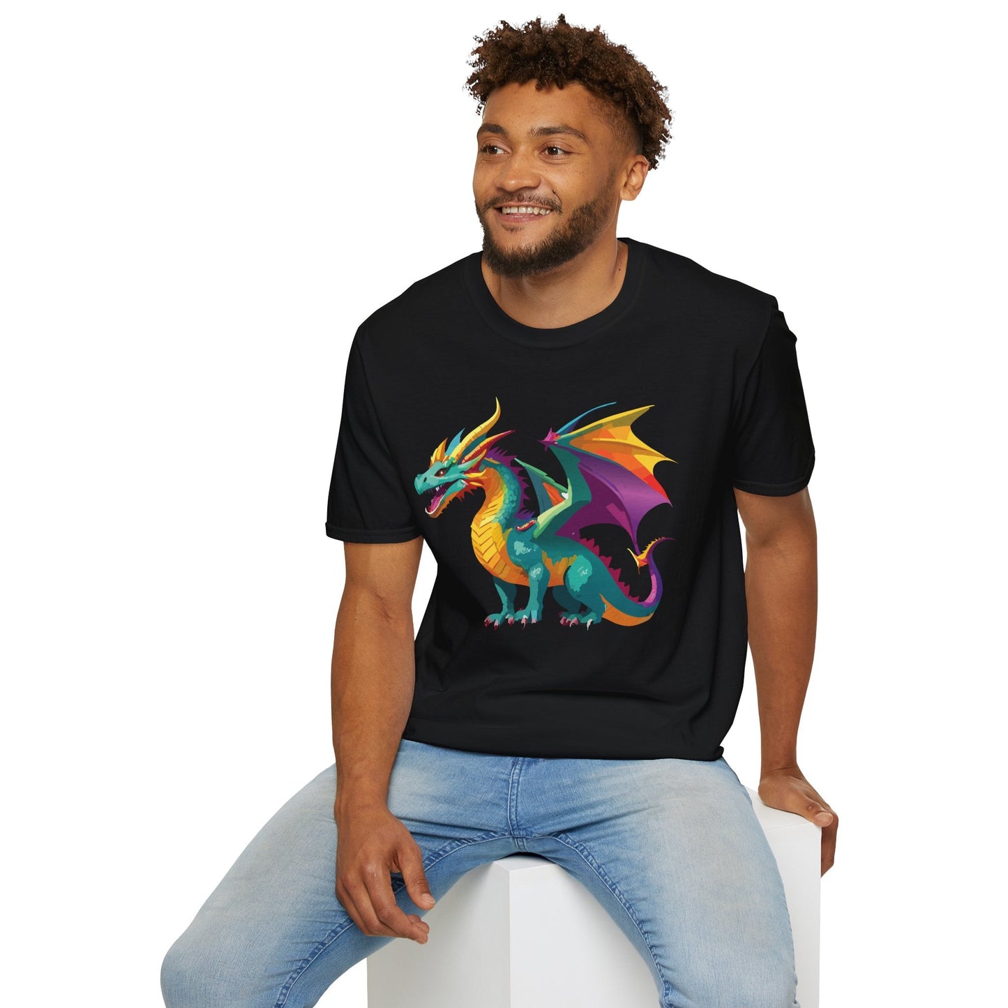 Dragon T Shirt Unisex Short Sleeve Art Design Gildan Softstyle Cotton Tee For Animal Lovers