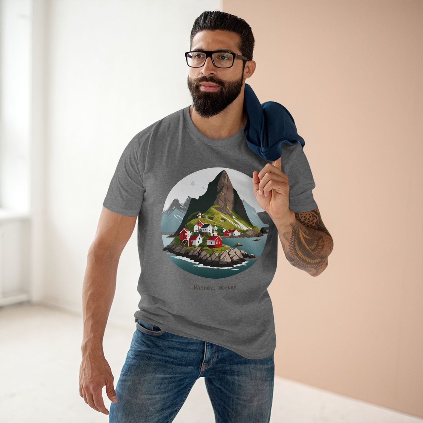 Norway Travel Shirt Unisex Tourist Tee With Original Art Design By Retro2Nova Premium Cotton