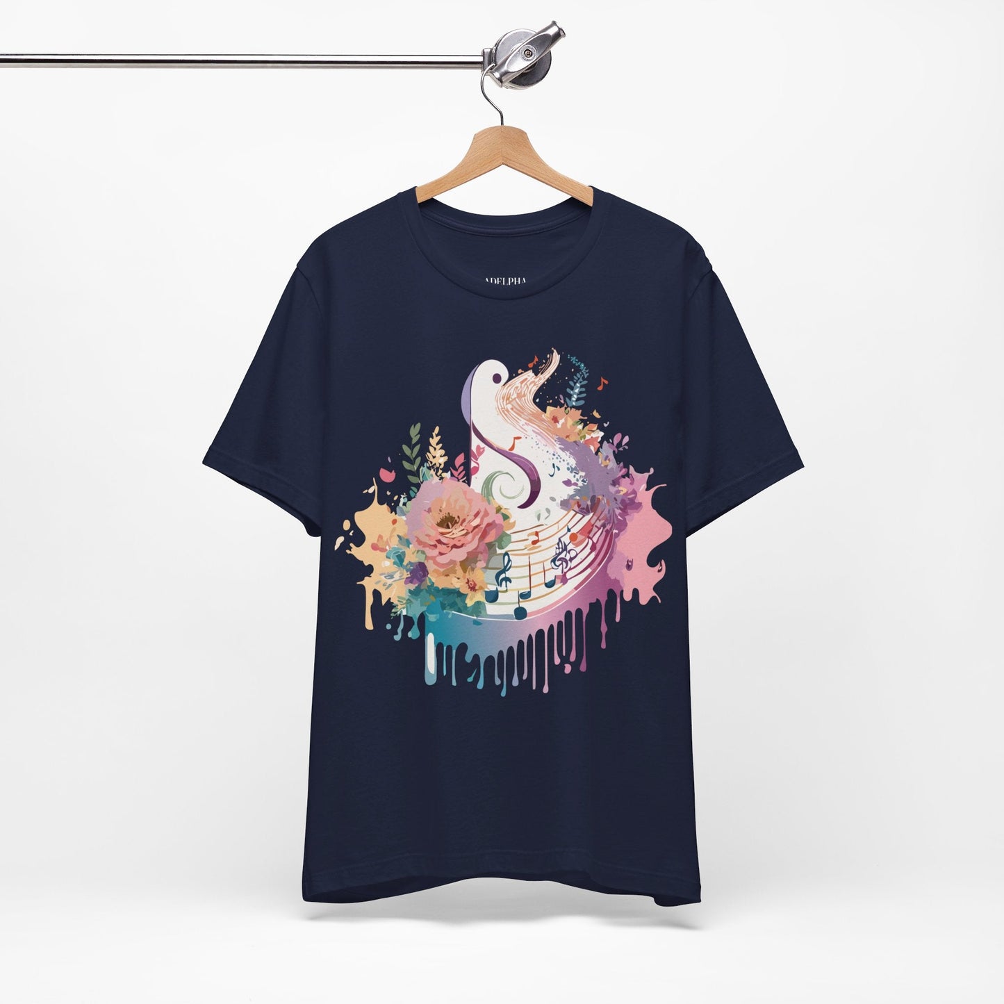 Adelpha Graphic Tee Unisex Short Sleeve Vintage Inspired Artwork Music Theme T Shirt
