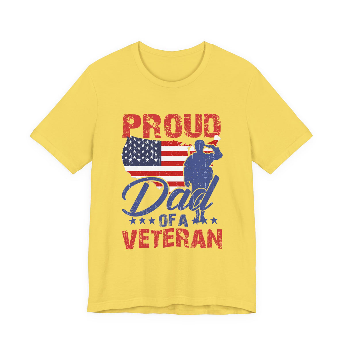 Proud Dad of a Veteran T-Shirt American Flag Veteran Dad Unisex Cotton Tee v9