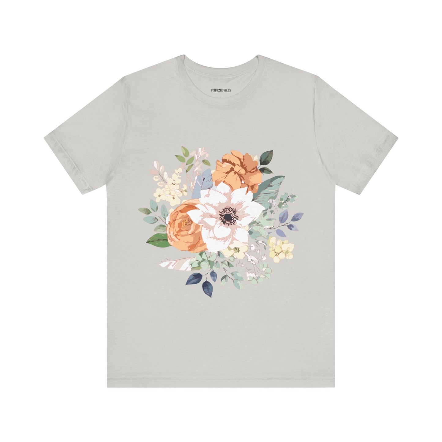 Unisex Floral Shirt Jersey Short Sleeve Tee Lightweight Breathable Flowers Collection Retro2Nova