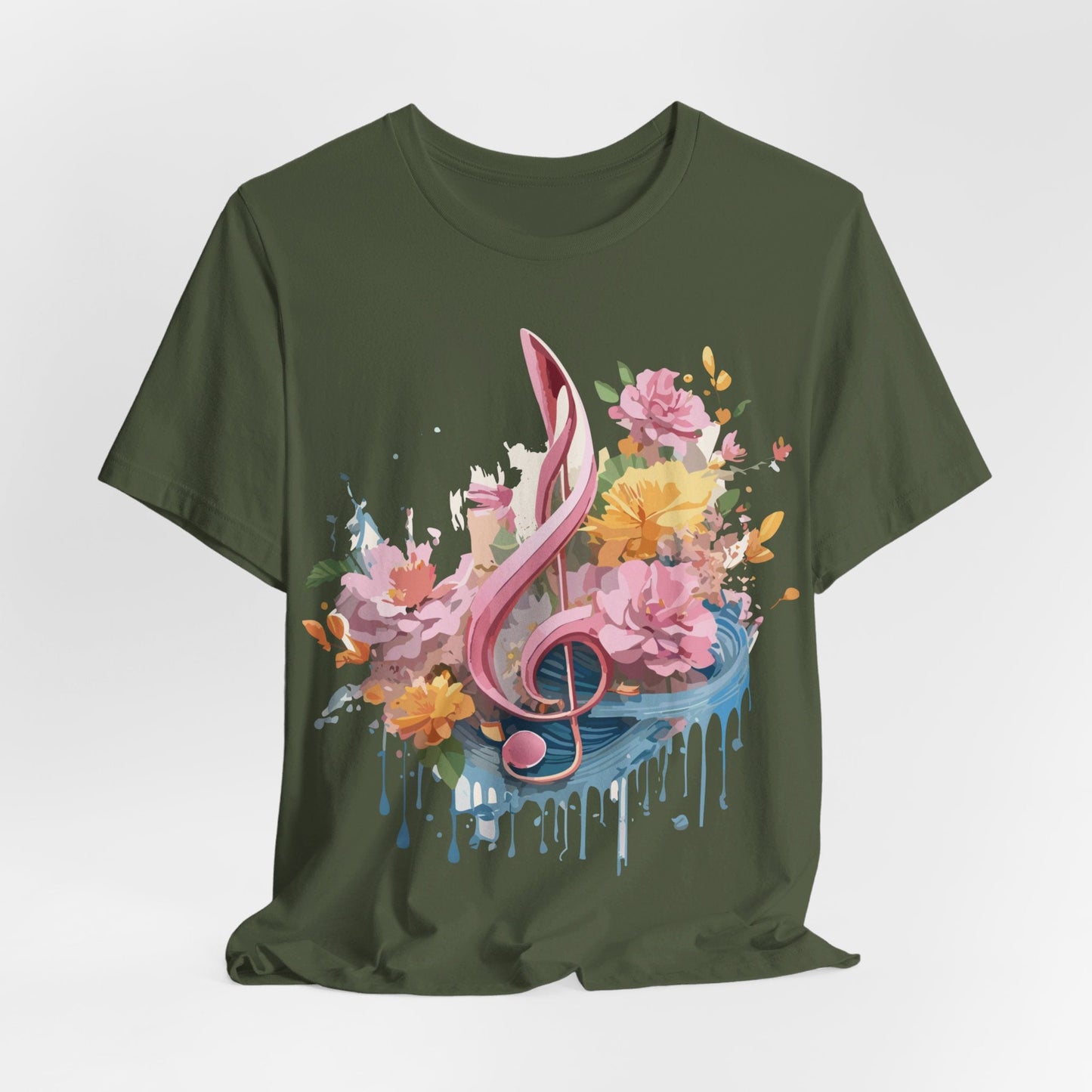 Music Graphic Unisex 100 Cotton Vintage Art with Musical Elements Tee 139