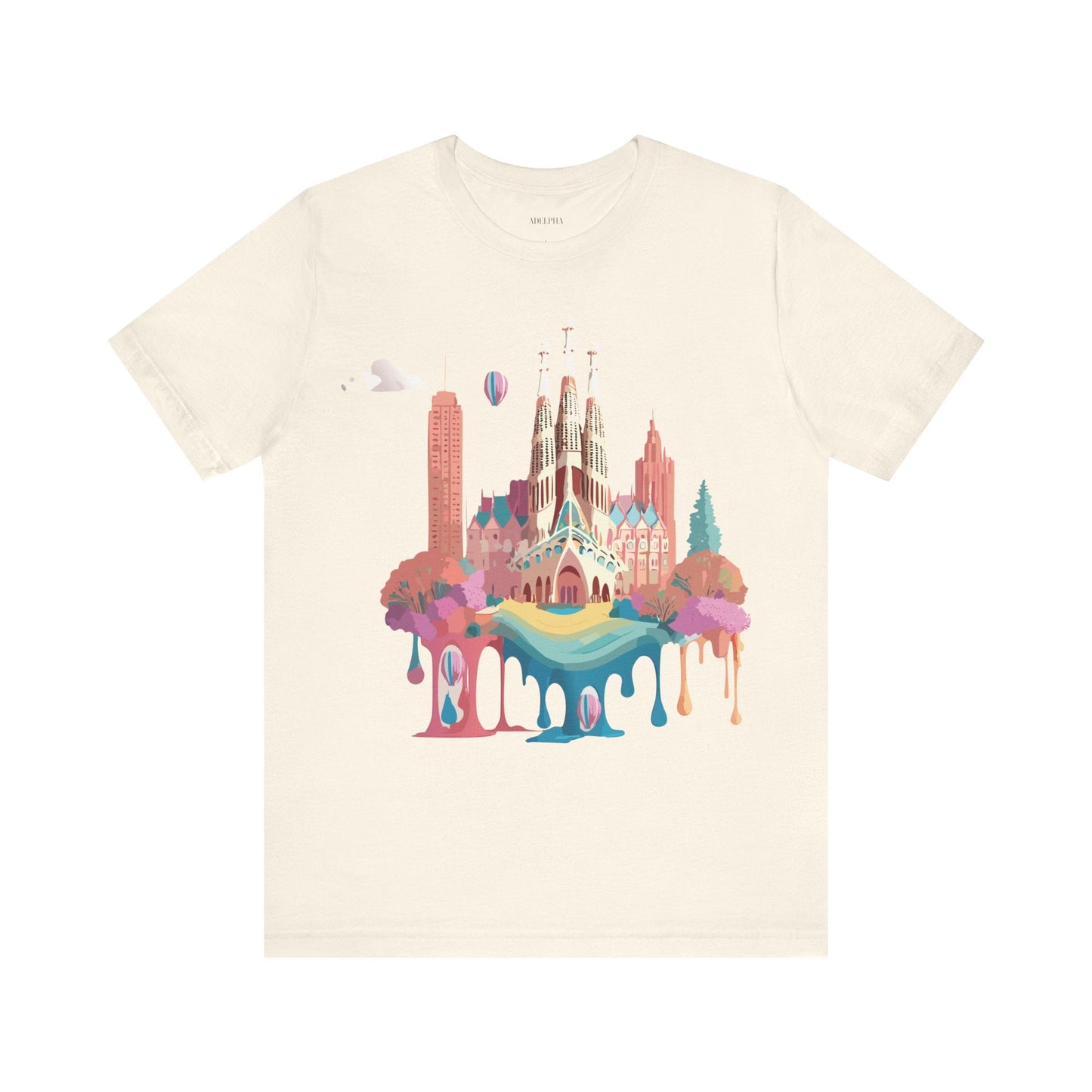 Adelpha Graphic Tee Barcelona Style Unisex Jersey Short Sleeve Vintage Inspired Shirt Casual Wear