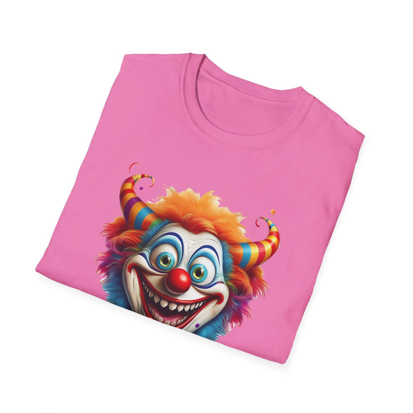 Unisex Clown Shirt Circus Tee Funny Man Shirt Scary Man Shirt Gildan Softstyle 64000
