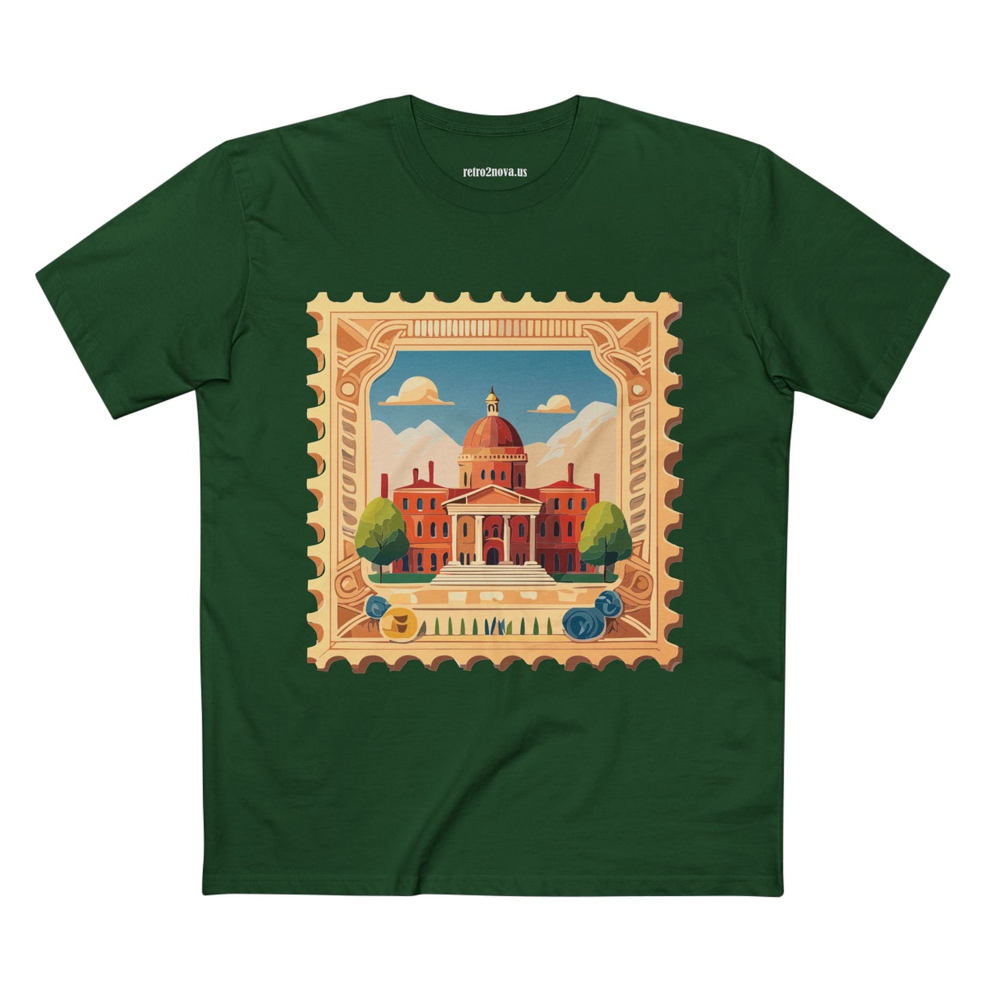 Postage Stamp Shirt Unisex Premium Cotton Tee With Original Art Collection By Retro2Nova PS14