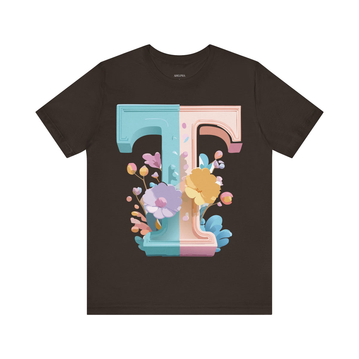 Letter T Graphic Unisex Cotton Bella+Canvas Tee with Art Letter Design