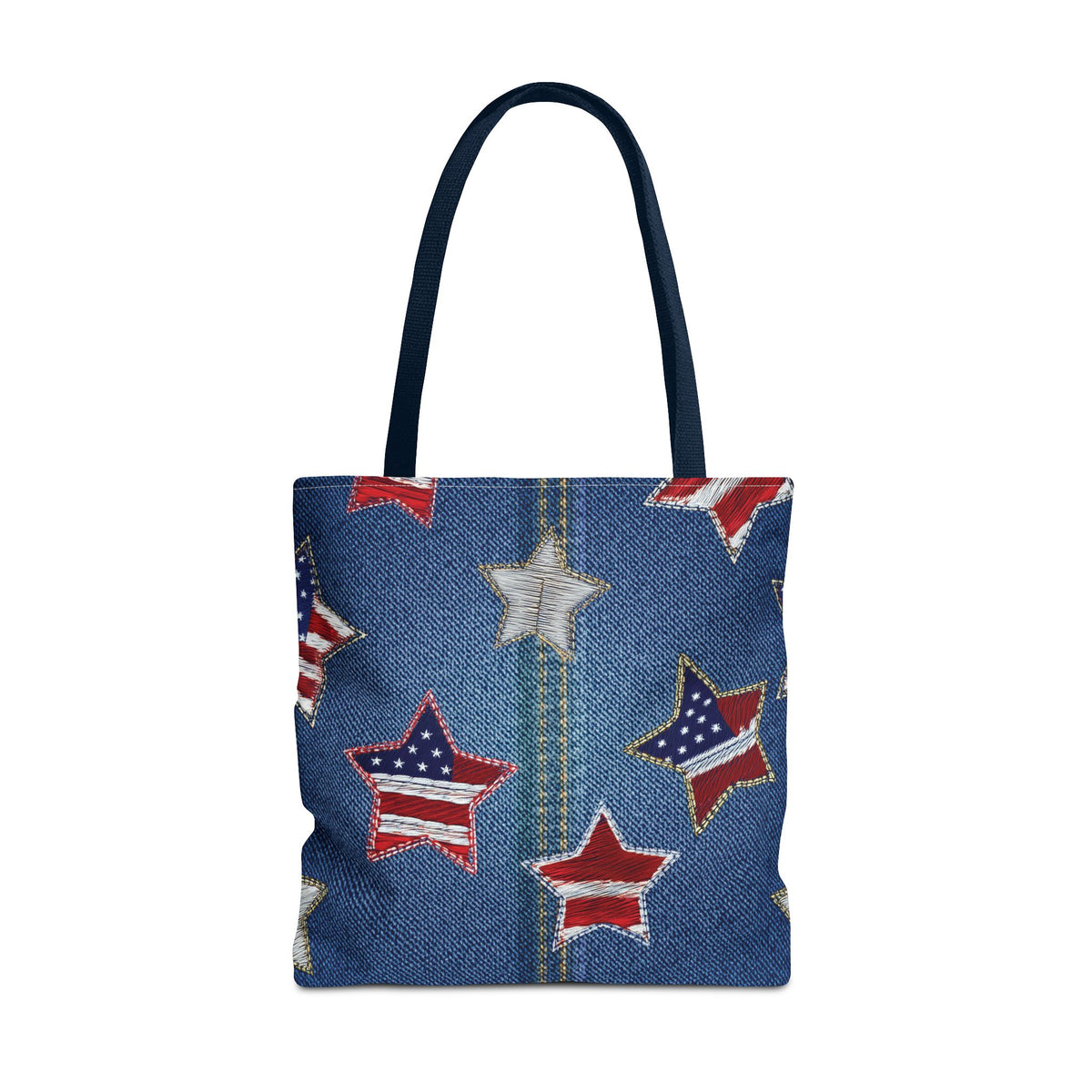 4th of July Graphic Denim Fabric Imitation Print Unisex Canvas Bag Poly Spun 3 Sizes Tote Bag 200-9