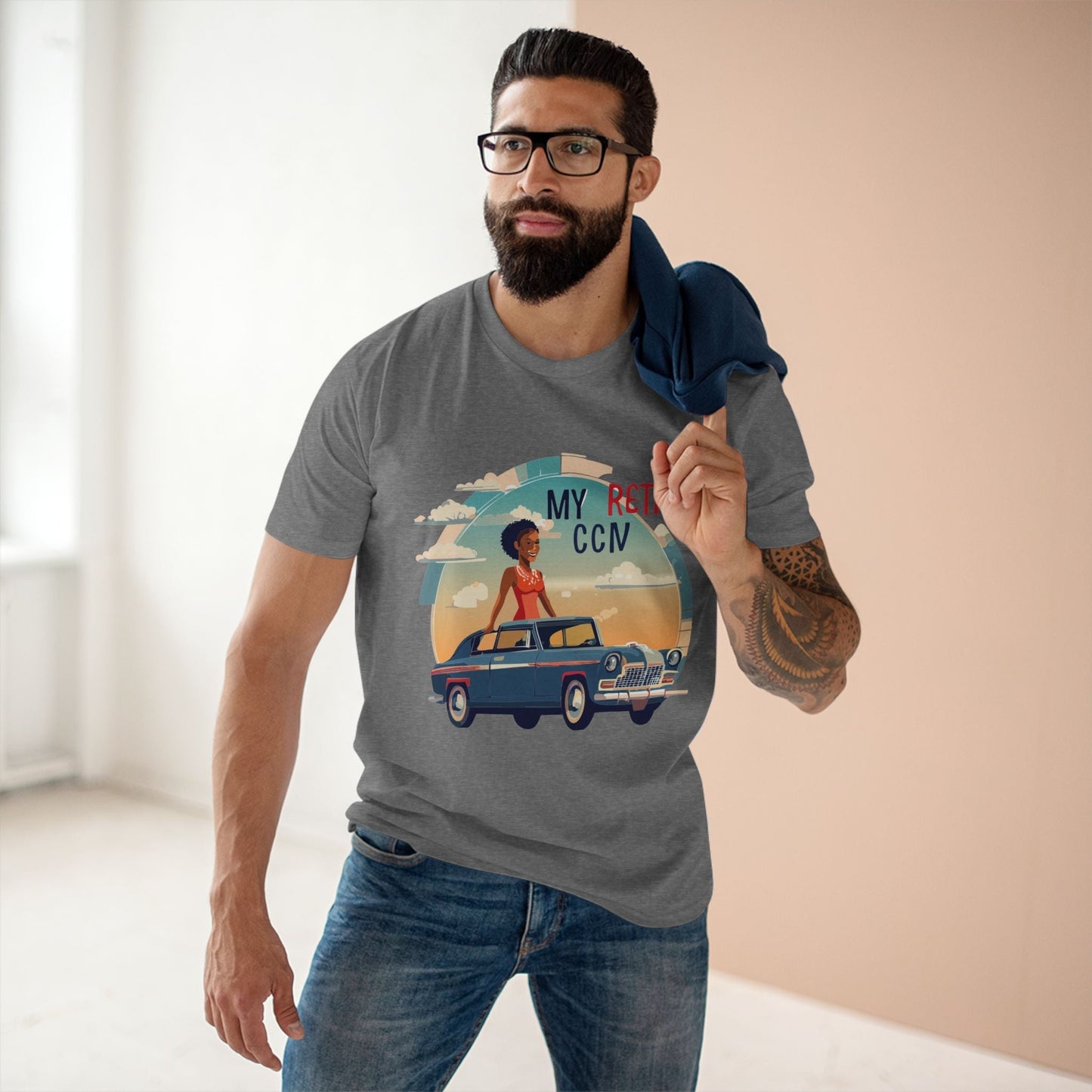Retro Car Shirts Vintage Car Shirts RC 14 Unisex Premium Cotton Tee With Original Art Design