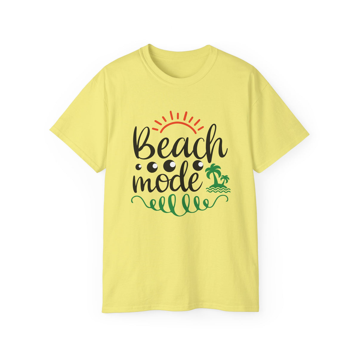 Beach Mode Tee | Palm Tree Sun Wave Graphic