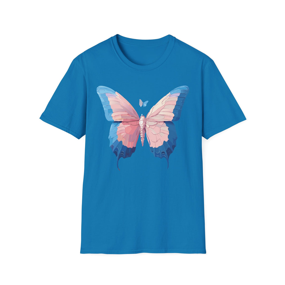 Butterfly Graphic T-Shirt — Pastel Pink & Blue Wing Graphic Tee Unisex 100 Cotton Gildan T-Shirt