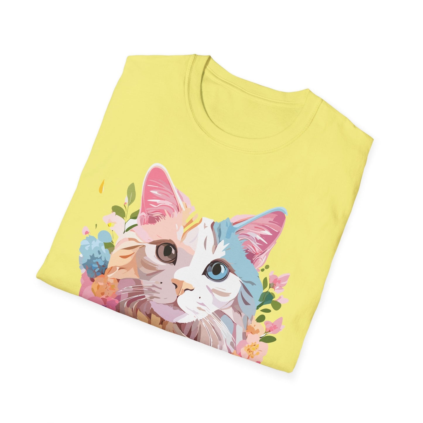 Cat Shirt Unisex Softstyle Tee 100 Percent Ring Spun Cotton Kitten Tee
