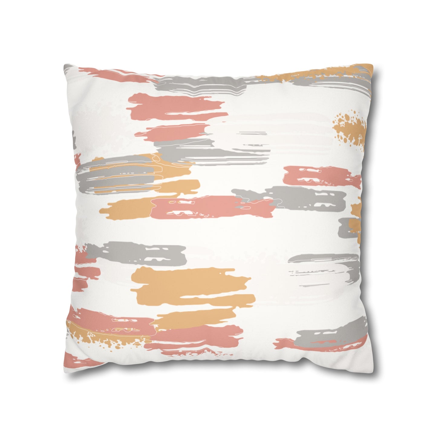 Faux Suede Pillowcase with Abstract print