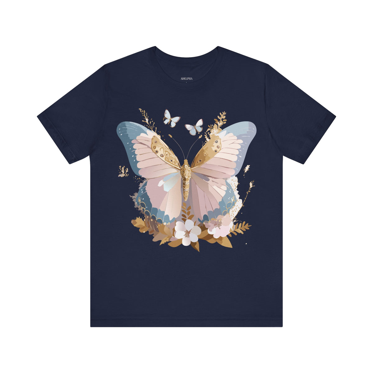 Butterfly Graphic Unisex Cotton Bella+Canvas Tee with Art Design n86