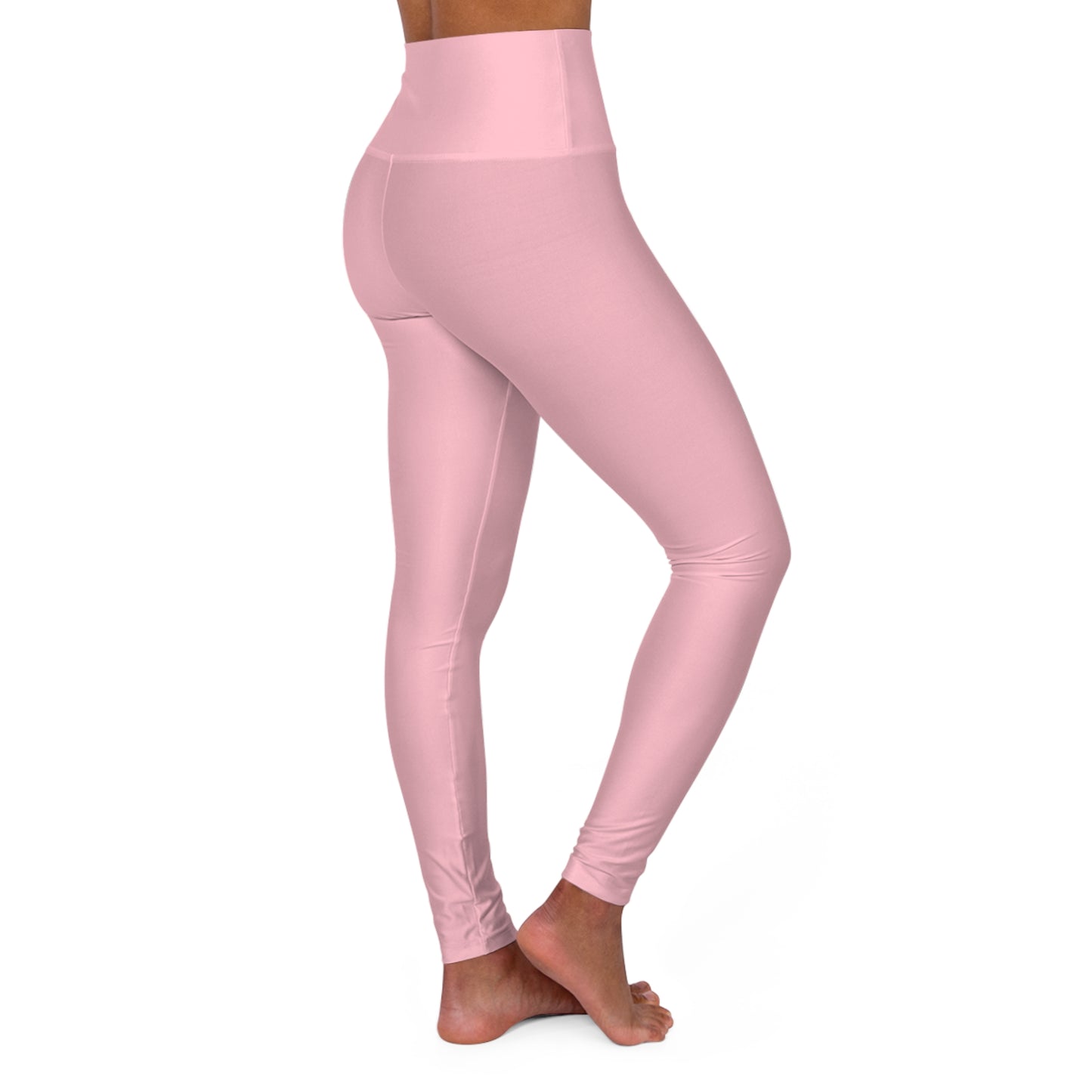 High-Waisted Soft Today Pink Yoga Leggings Women's Seamless Poly-Span Stretchy Light Pink Activewear Pants