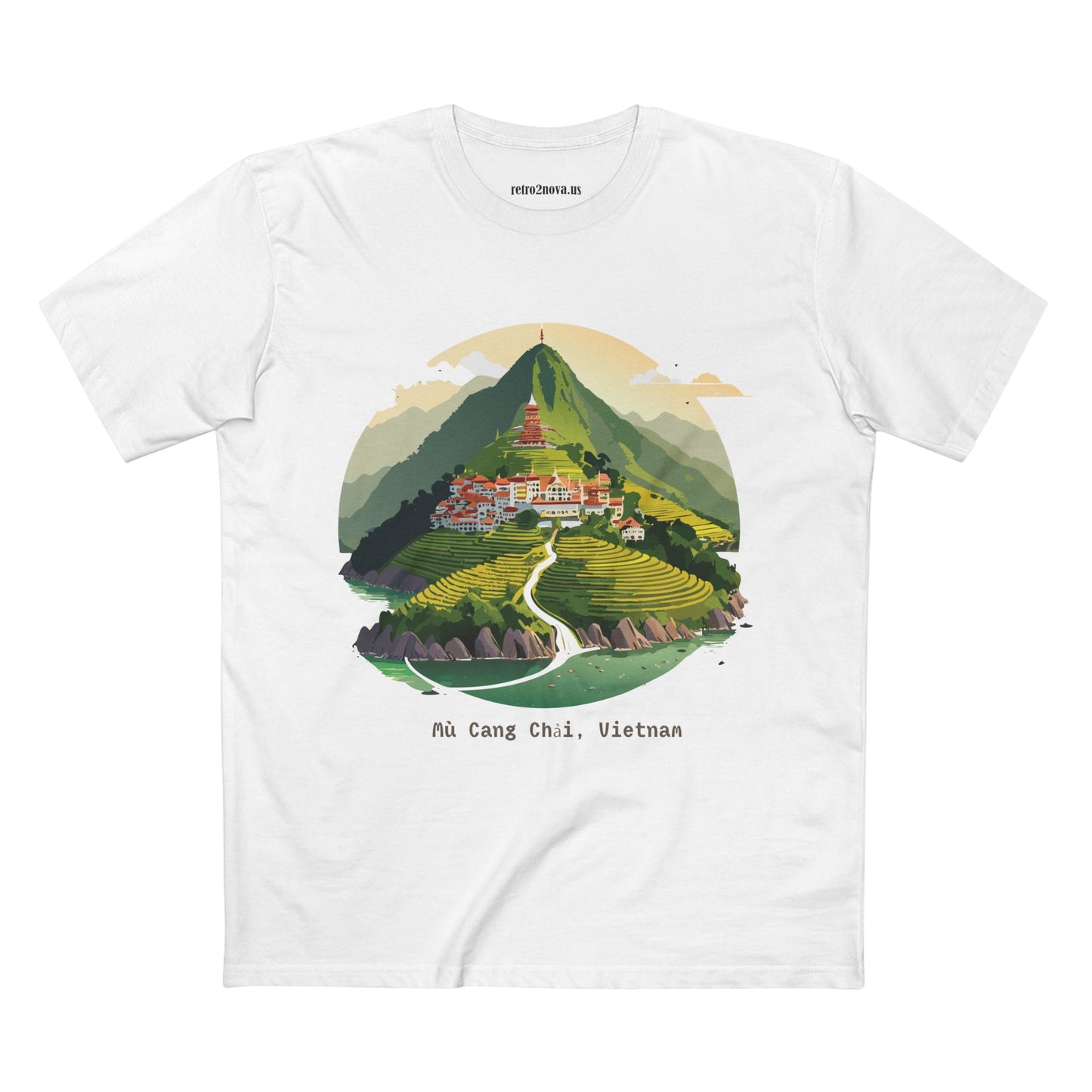 Retro2Nova Unisex Premium Cotton Staple Tee With Original Art Design Vietnam Travel Shirt