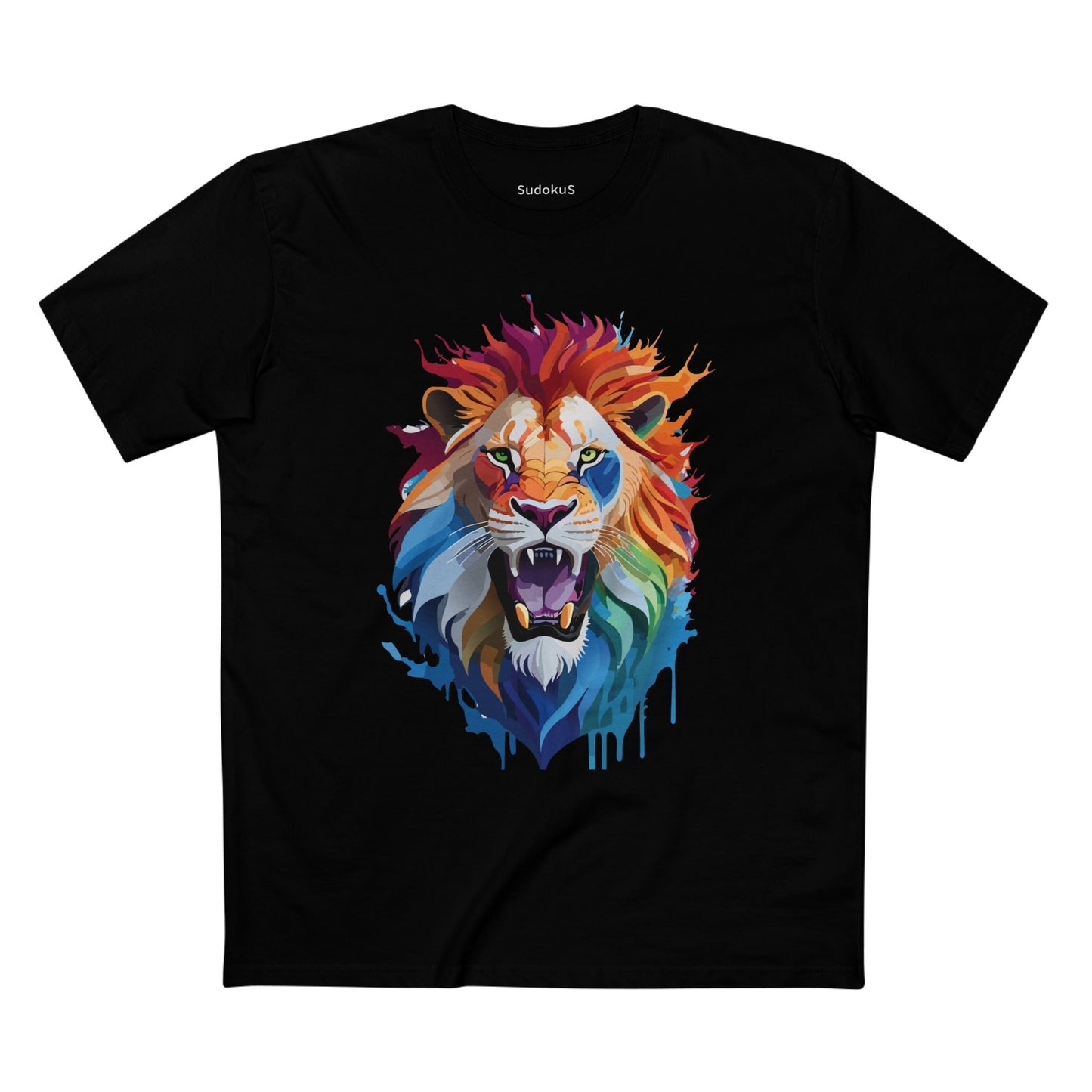 Lion Graphic Unisex 100 Cotton Staple Tee with Animal Design Artwork 30