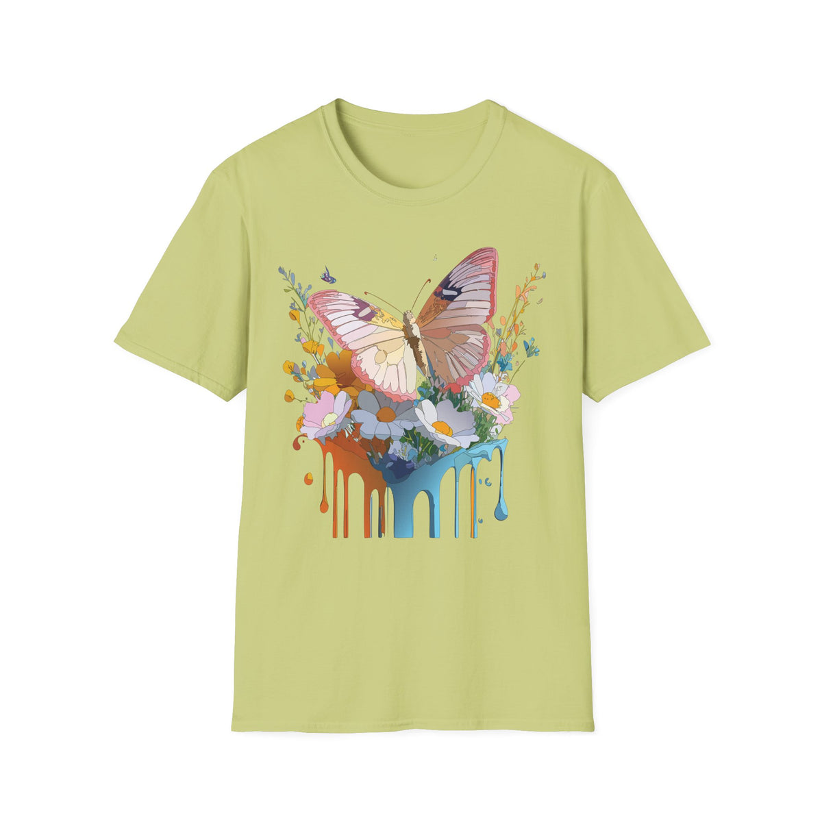 Butterfly Floral Drip Graphic Tee Unisex 100 Cotton Gildan T-Shirt
