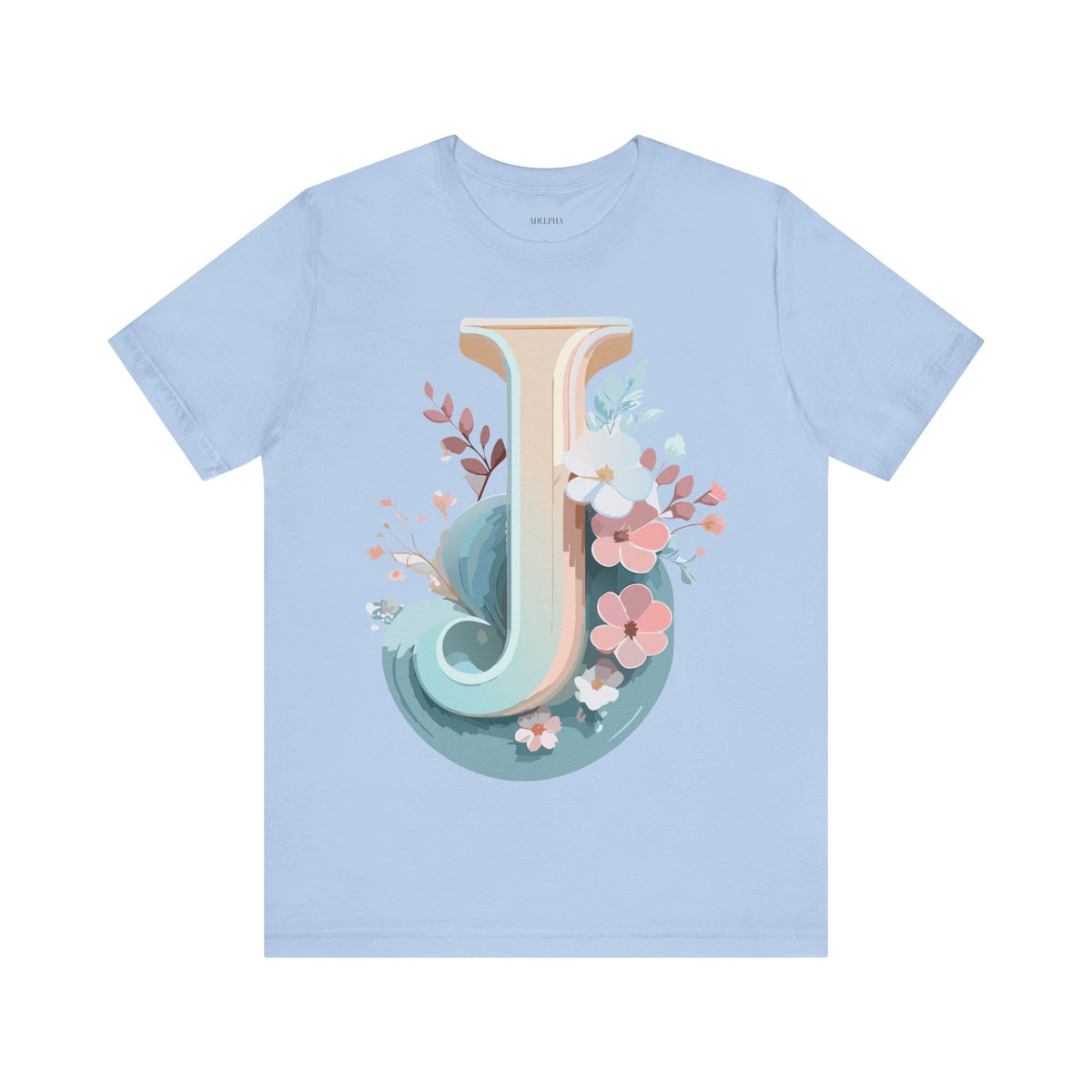 Letter J Graphic Unisex Cotton Bella+Canvas Tee with Art Letter Design