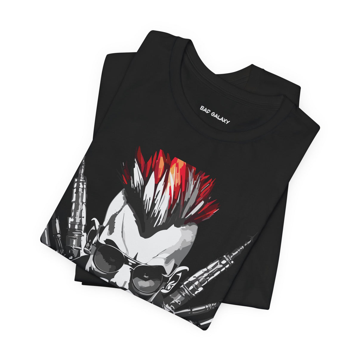 Punk Rock Graphic Unisex Cotton Bella+Canvas Tee with Art Design b27