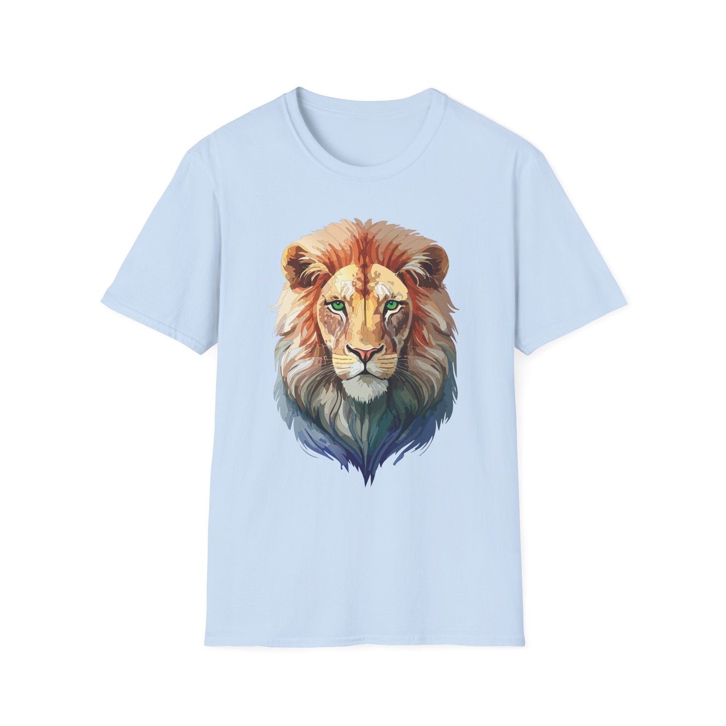Gildan Softstyle Lion Shirt Unisex Floral Tee Animal Print Tee