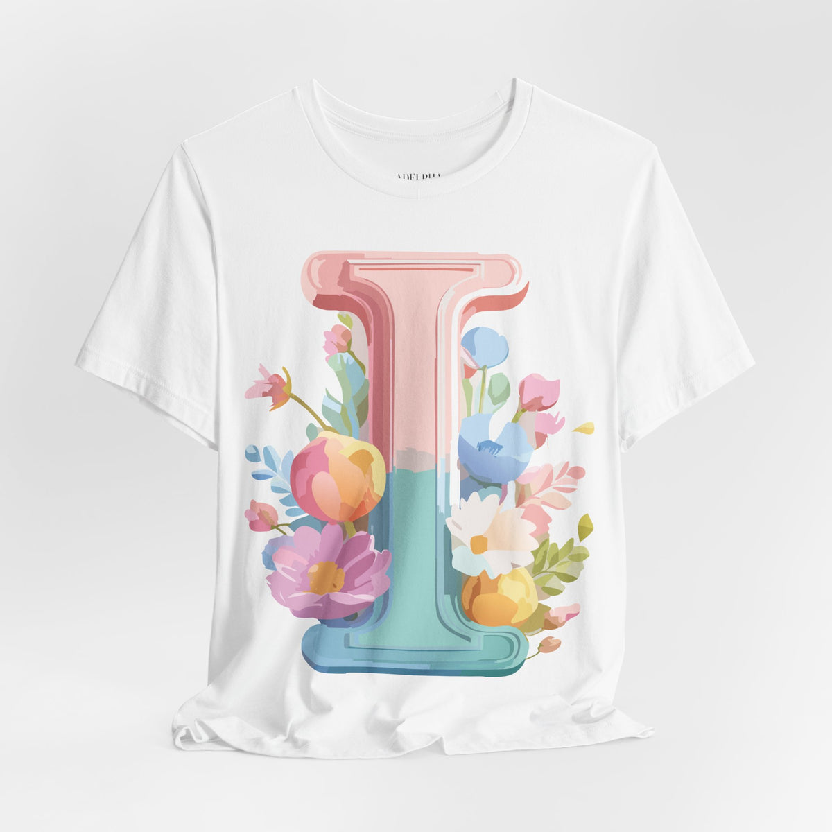 Letter I Graphic Unisex Cotton Bella+Canvas Tee with Art Letter Design