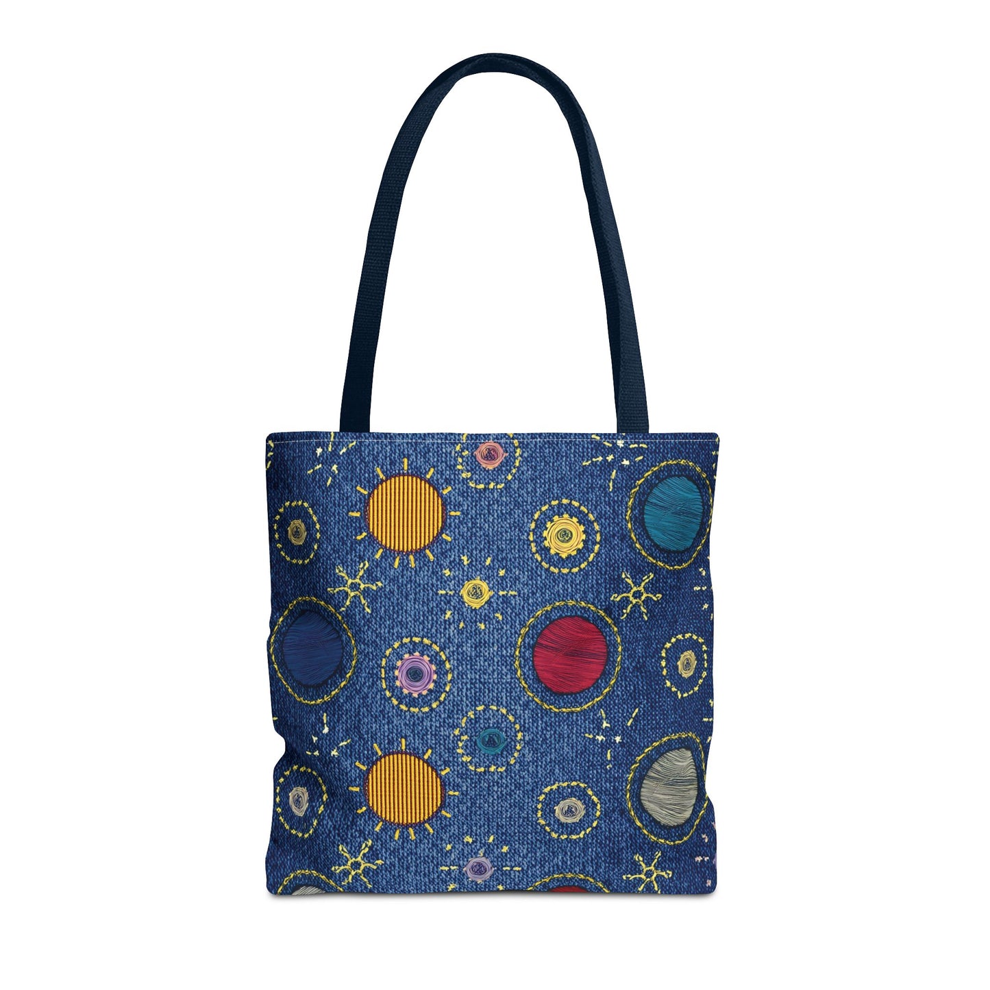Denim Fabric Imitation Print Unisex Canvas Bag Poly Spun 3 Sizes Tote Bag 183-6