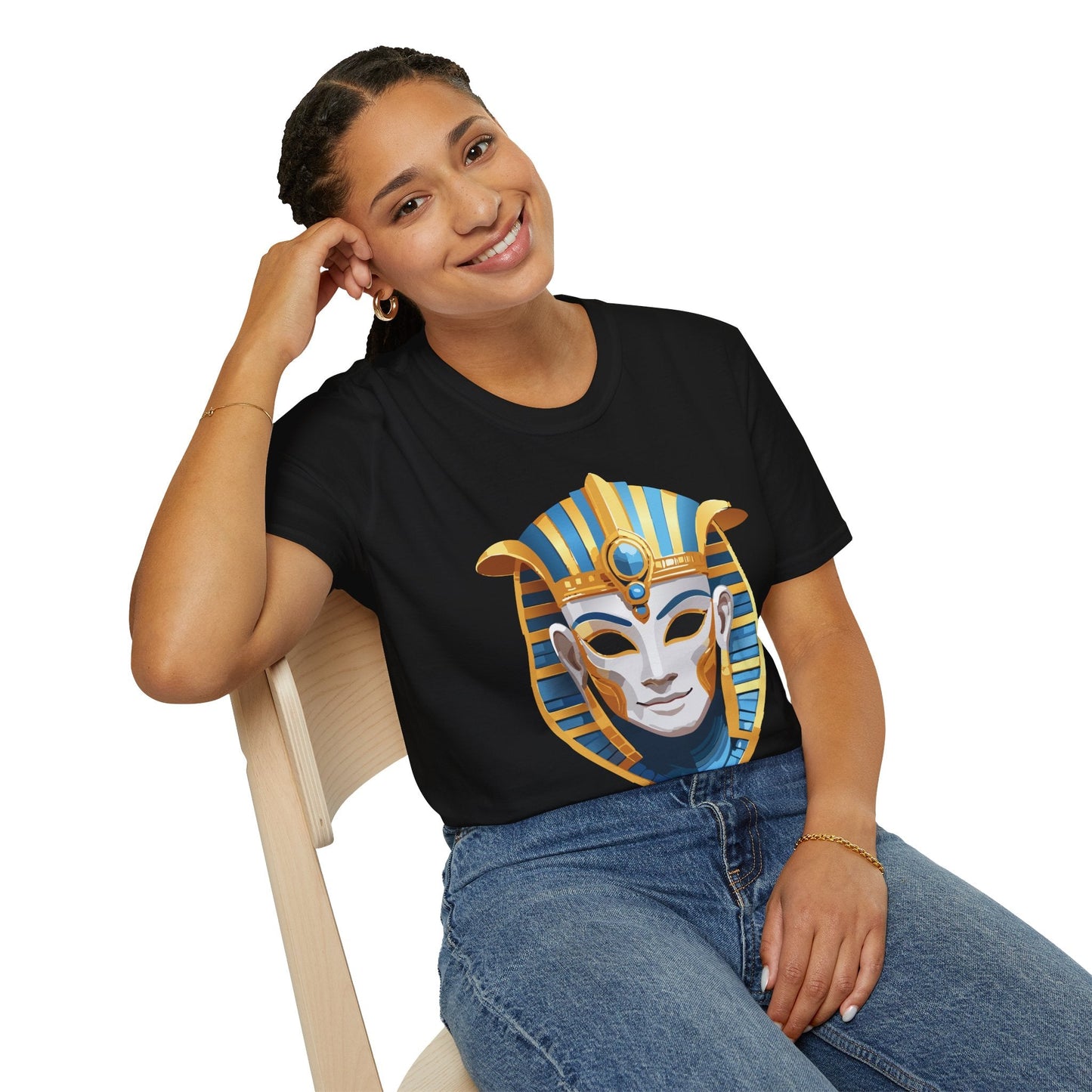 Mask Tee Shirt Unisex Gildan Softstyle 64000 Cotton Tee With Masquerade Design Artwork