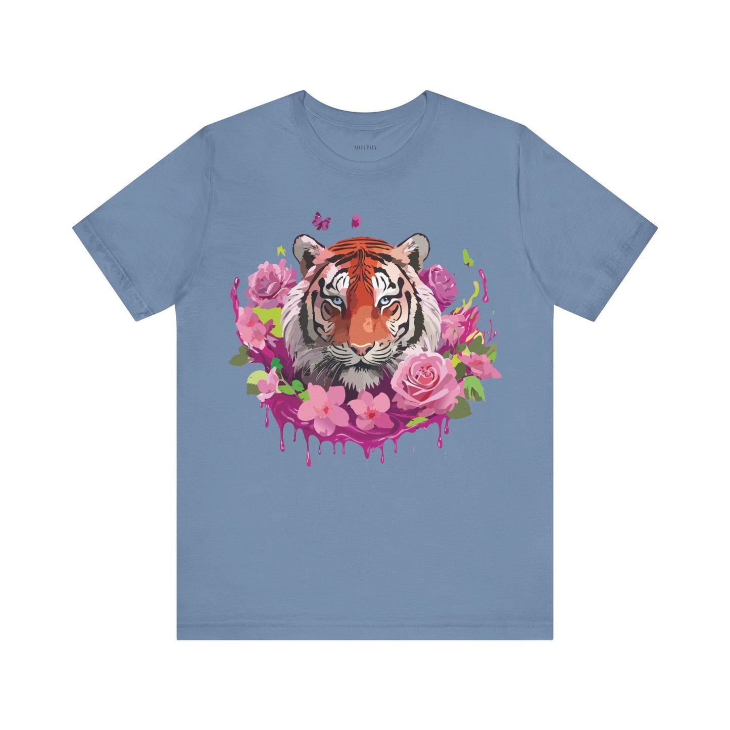 Tiger Graphic Tee Unisex Jersey Short Sleeve Art Design By Adelpha Vintage Inspired Premium