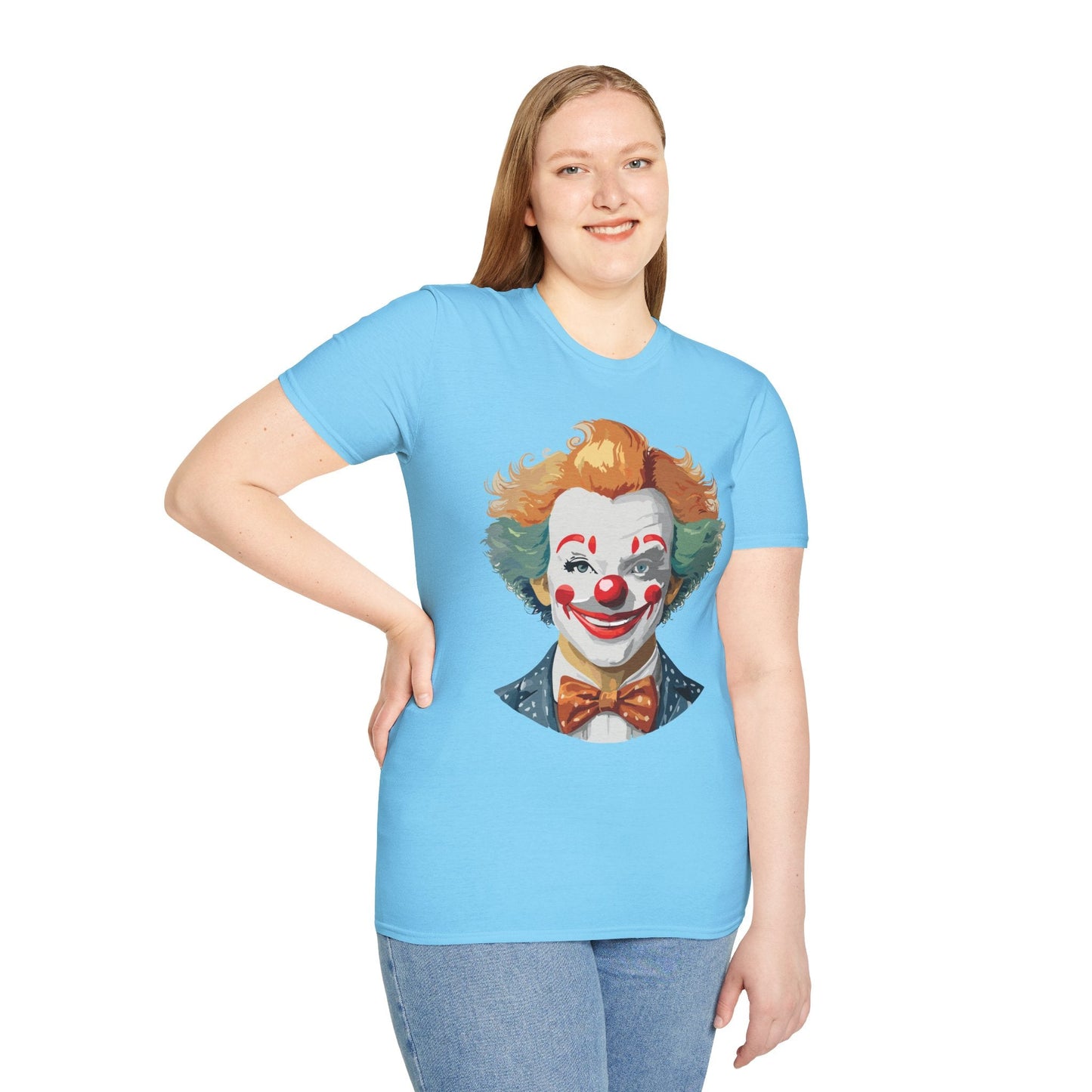 Unisex Short Sleeve Softstyle Clown T Shirt With Funny Man Circus Theme Tee Gildan 64000