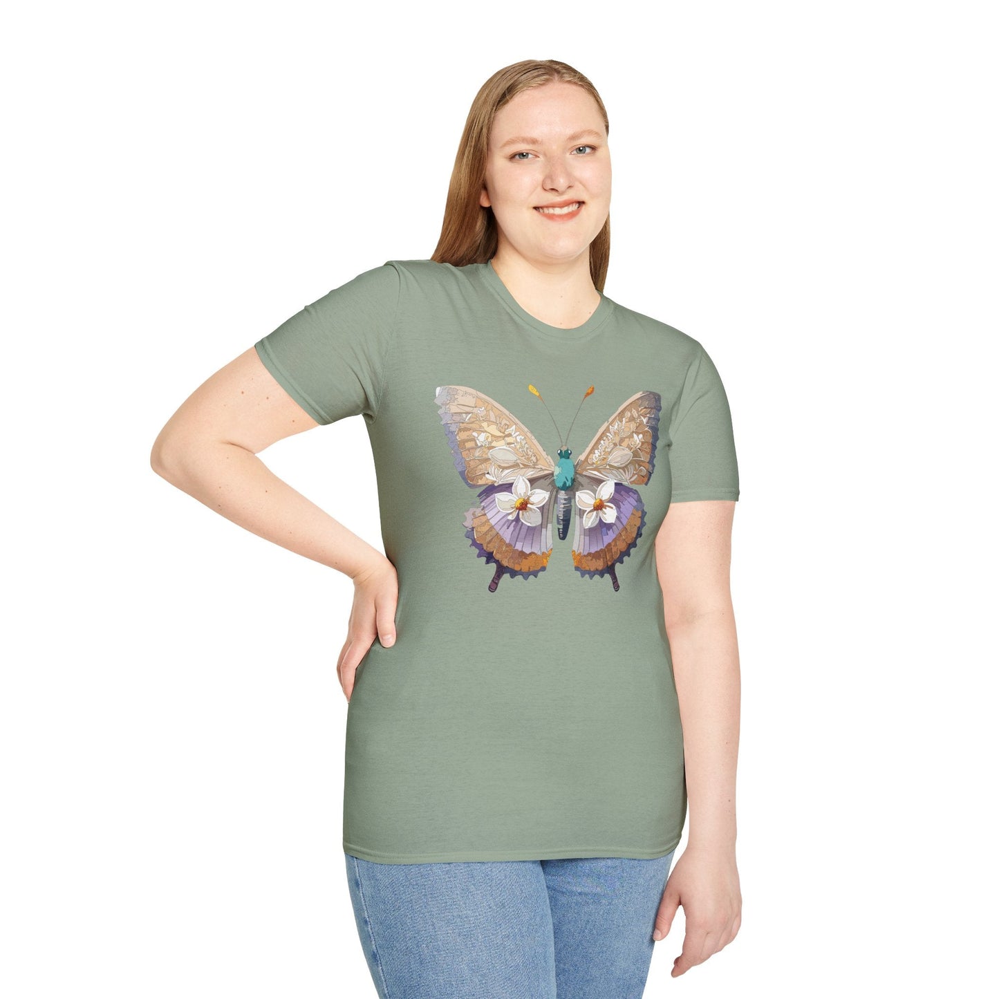 Butterfly Shirt Unisex T Shirt With Monarch Design Softstyle Gildan 64000 100 Percent Cotton Tee