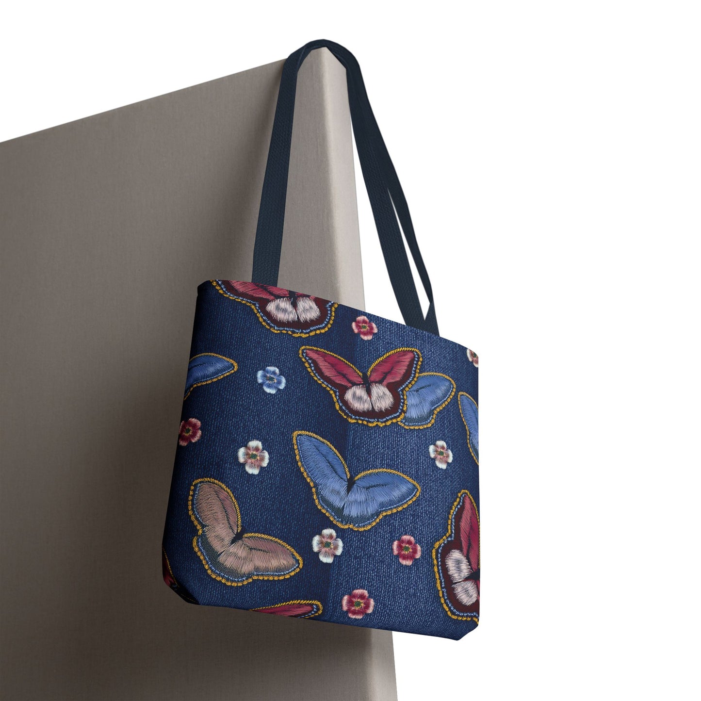 Denim Fabric Imitation Print Unisex Canvas Bag Poly Spun 3 Sizes Tote Bag 180