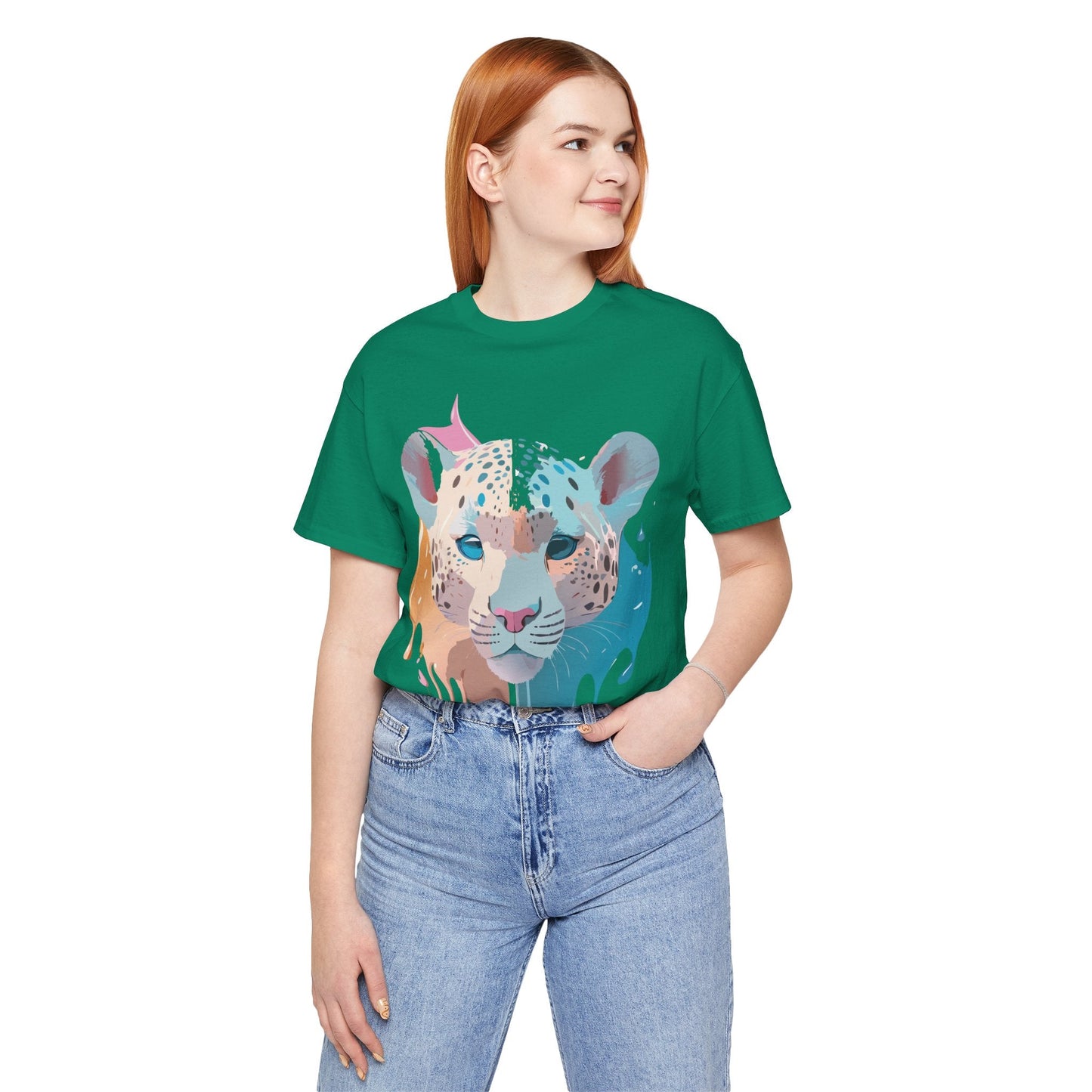 Adelpha Cheetah Graphic Tee Unisex Short Sleeve Art Design Shirt